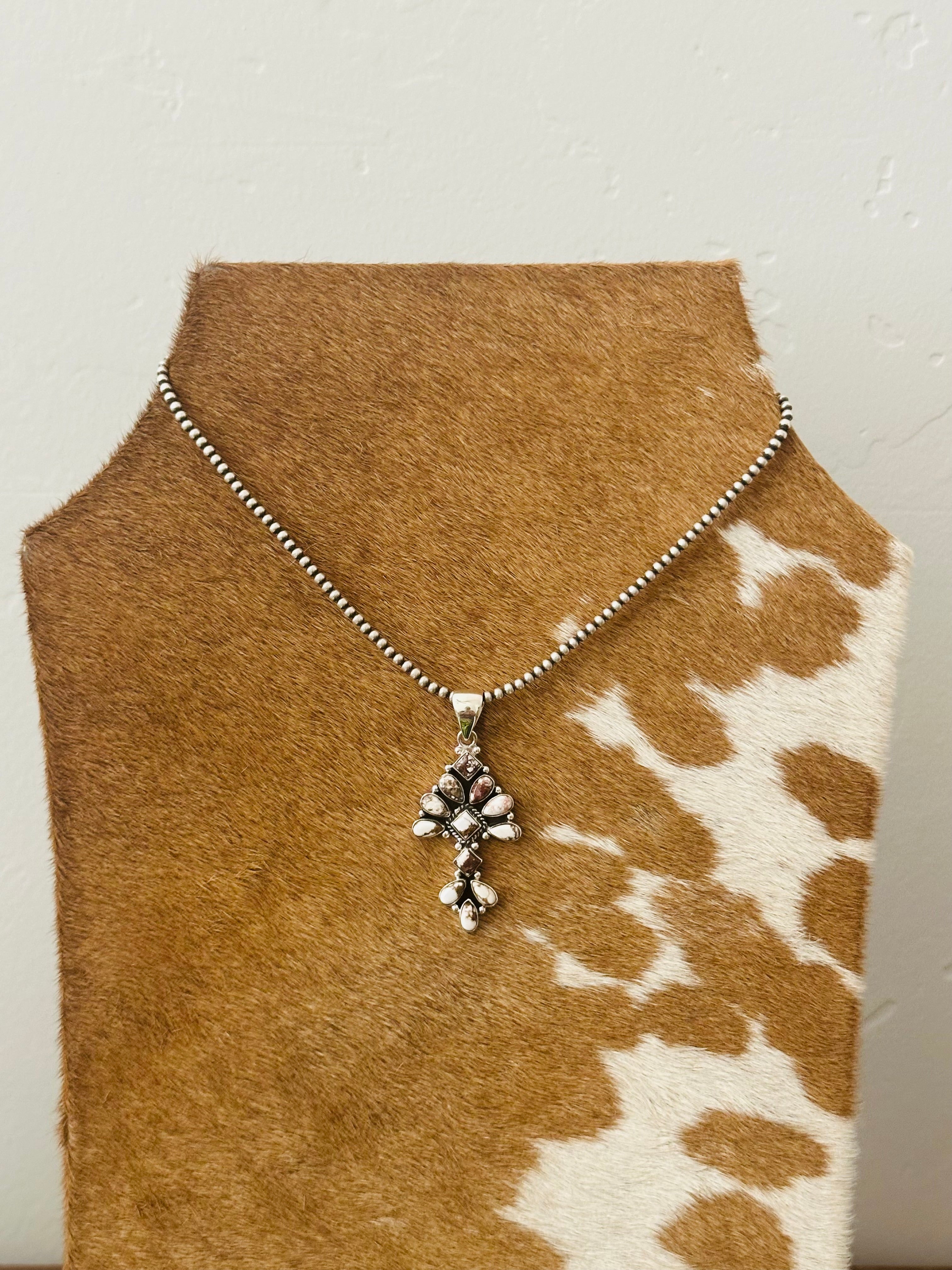 Southwest Handmade Wild Horse & Sterling Silver Cluster Pendant