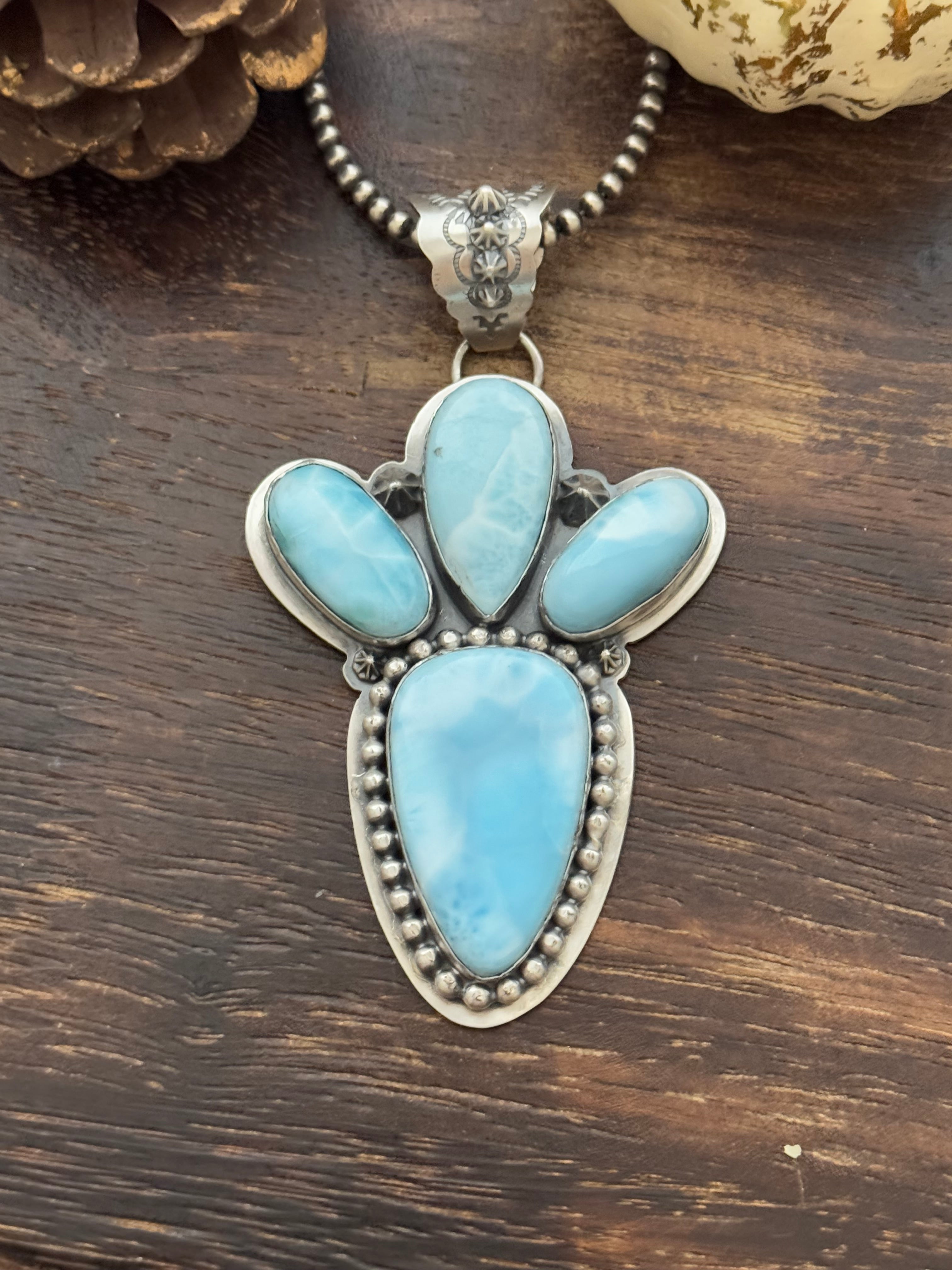 Kevin Begay Larimar & Sterling Silver Pendant