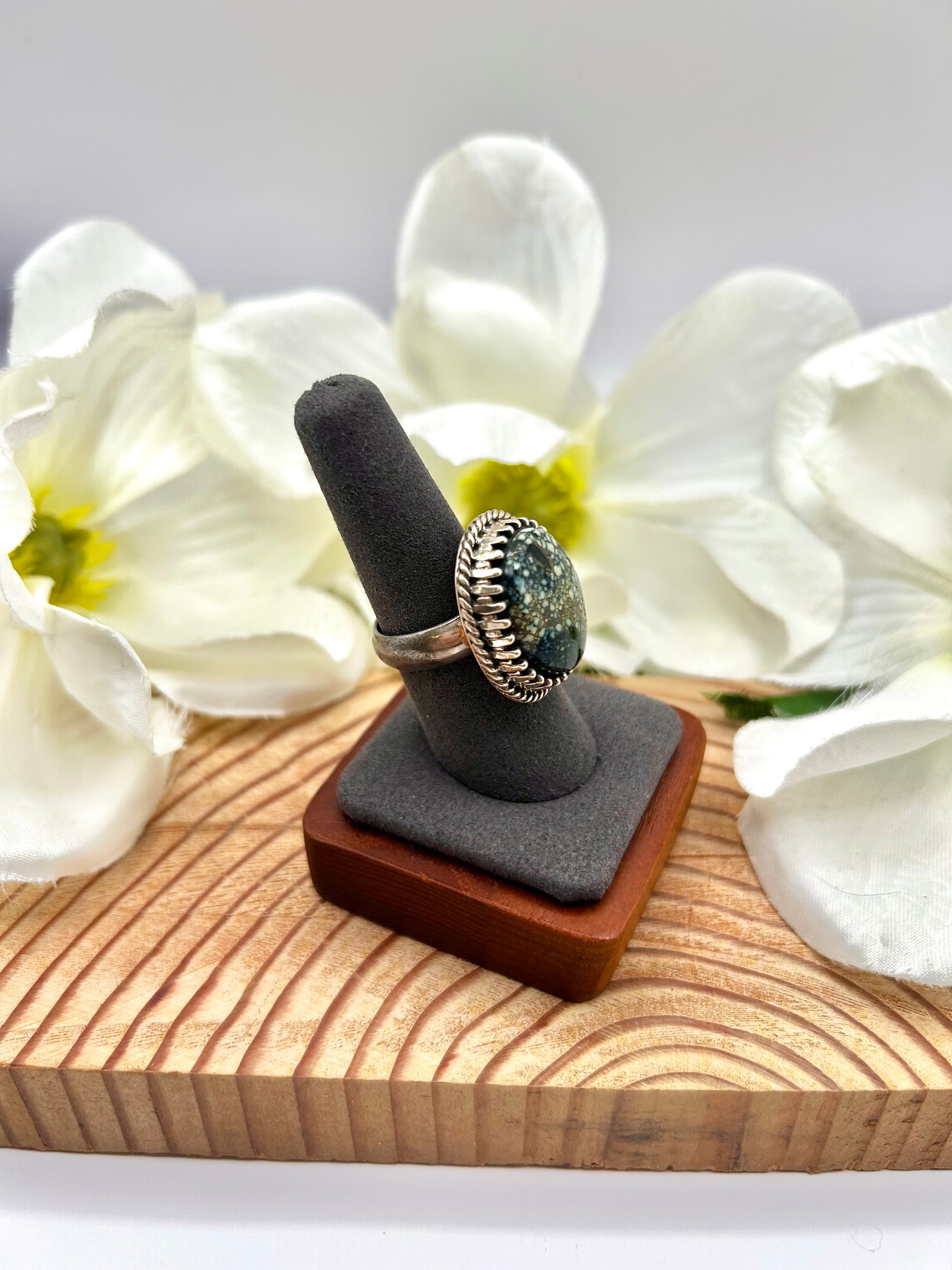 Ben Jimenez New Lander Variscite & Sterling Silver Ring Size 8