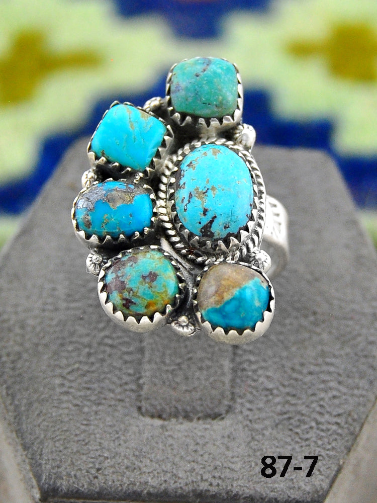 Southwest Handmade Red Skin Turquoise & Sterling Silver Adjustable Ring