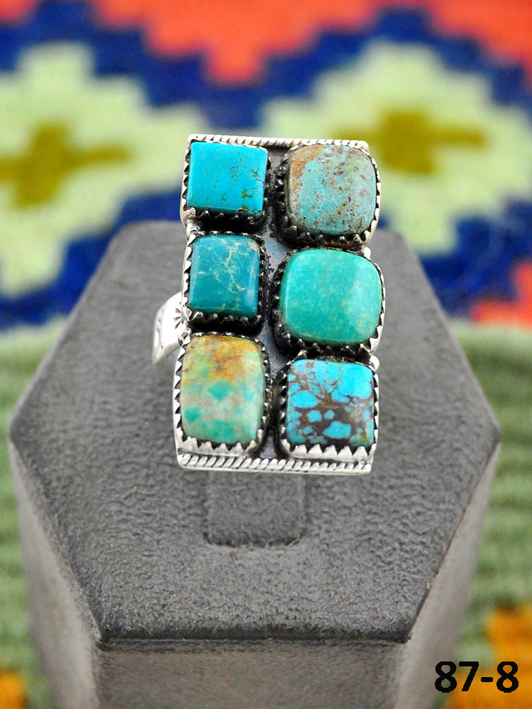 Southwest Handmade Red Skin Turquoise & Sterling Silver Adjustable Ring