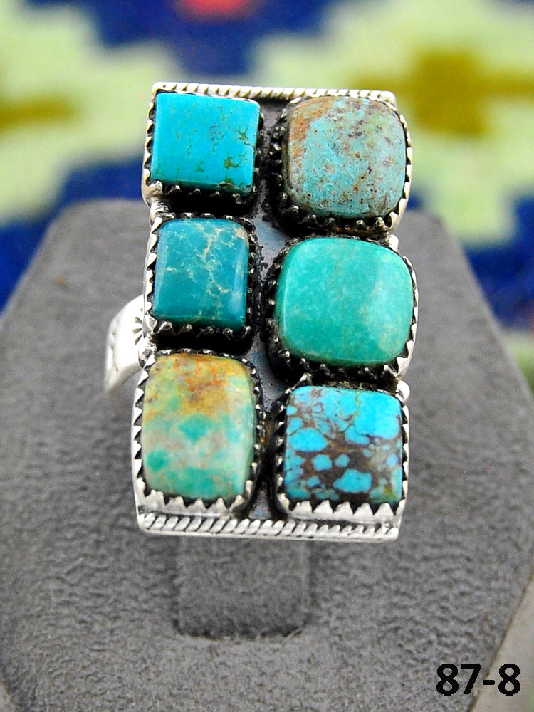 Southwest Handmade Red Skin Turquoise & Sterling Silver Adjustable Ring