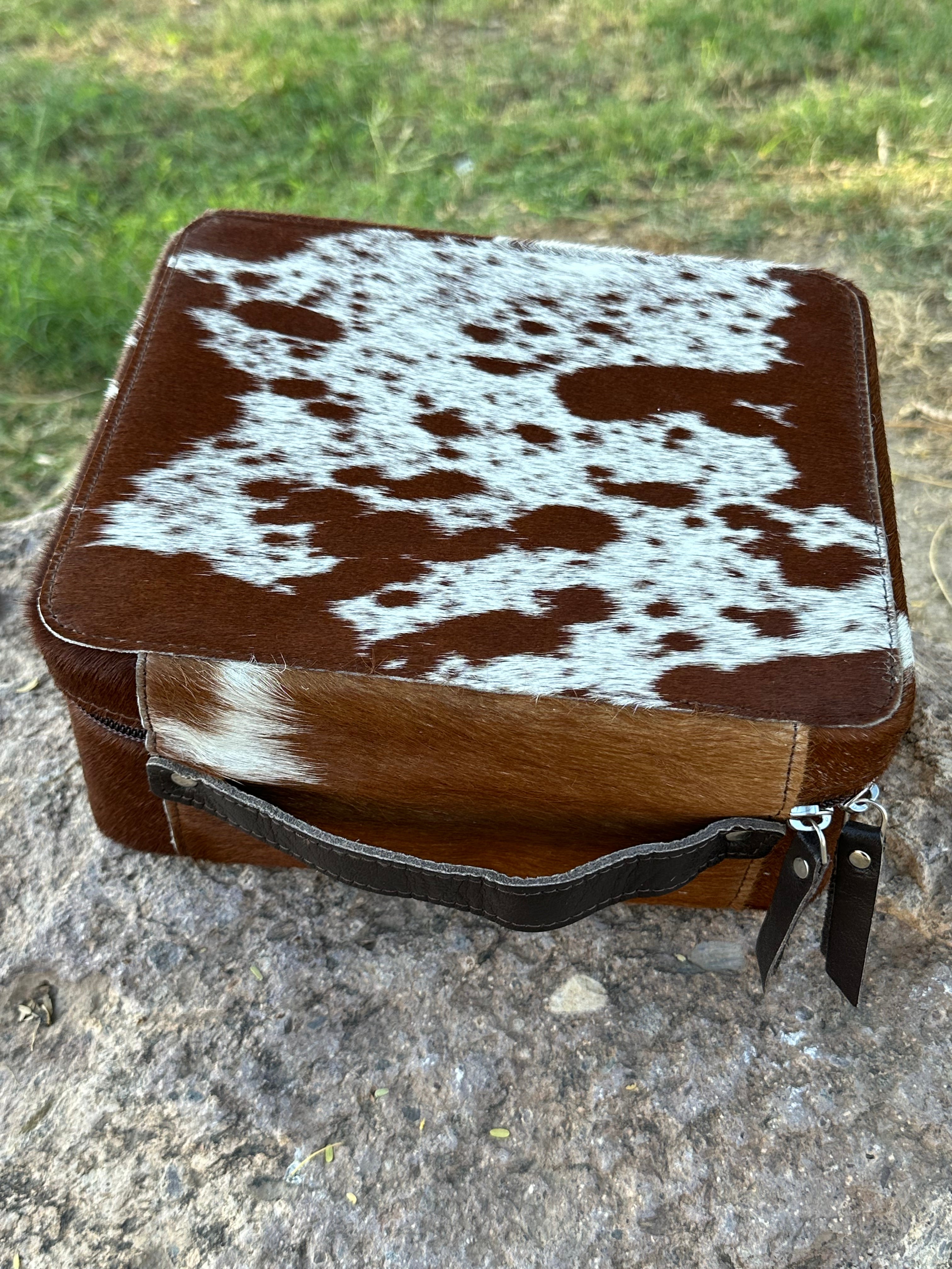 Genuine Leather Cowhide Jewelry Box