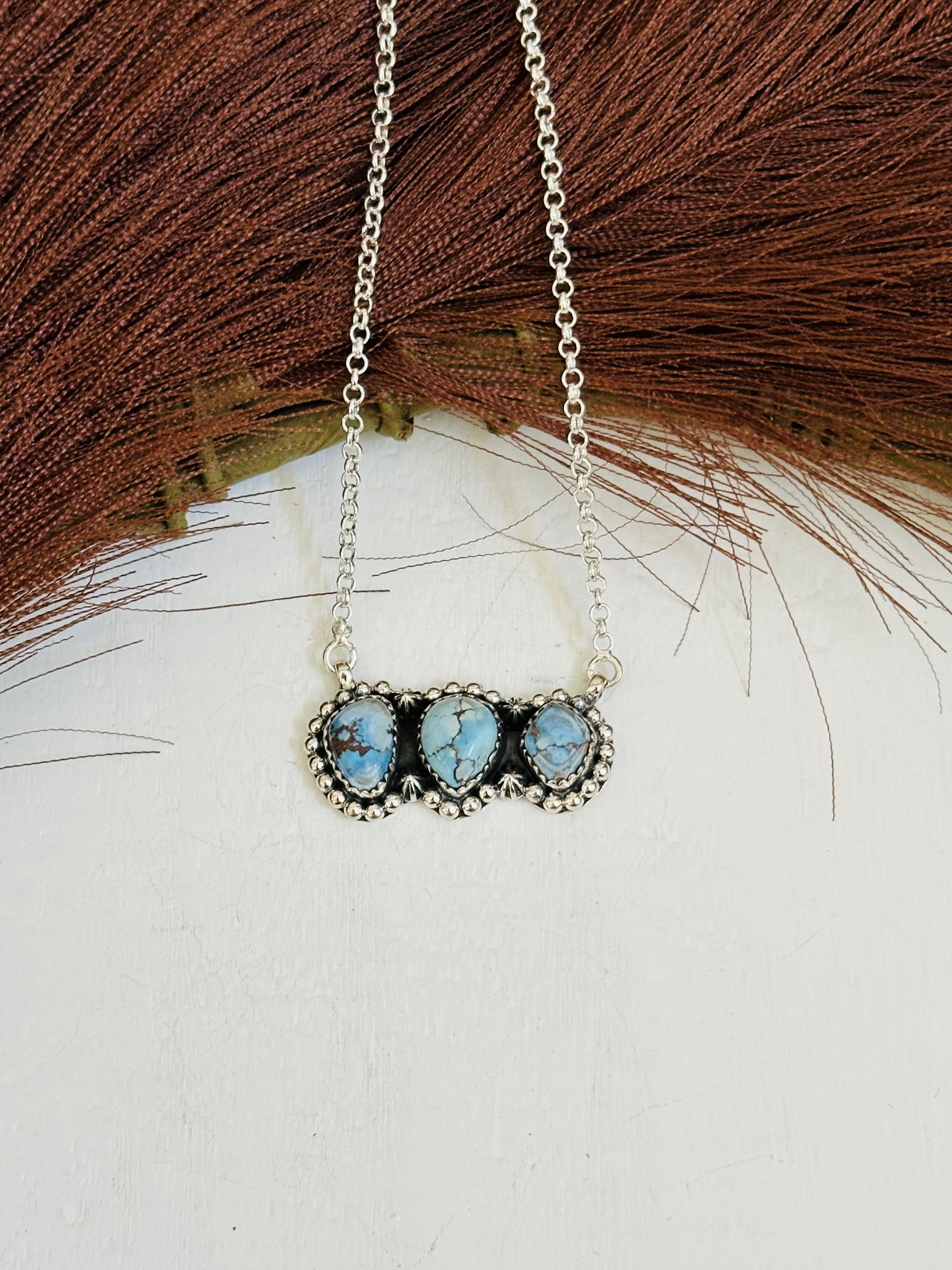 TTD “Array” Golden Hills Turquoise & Sterling Silver Necklace