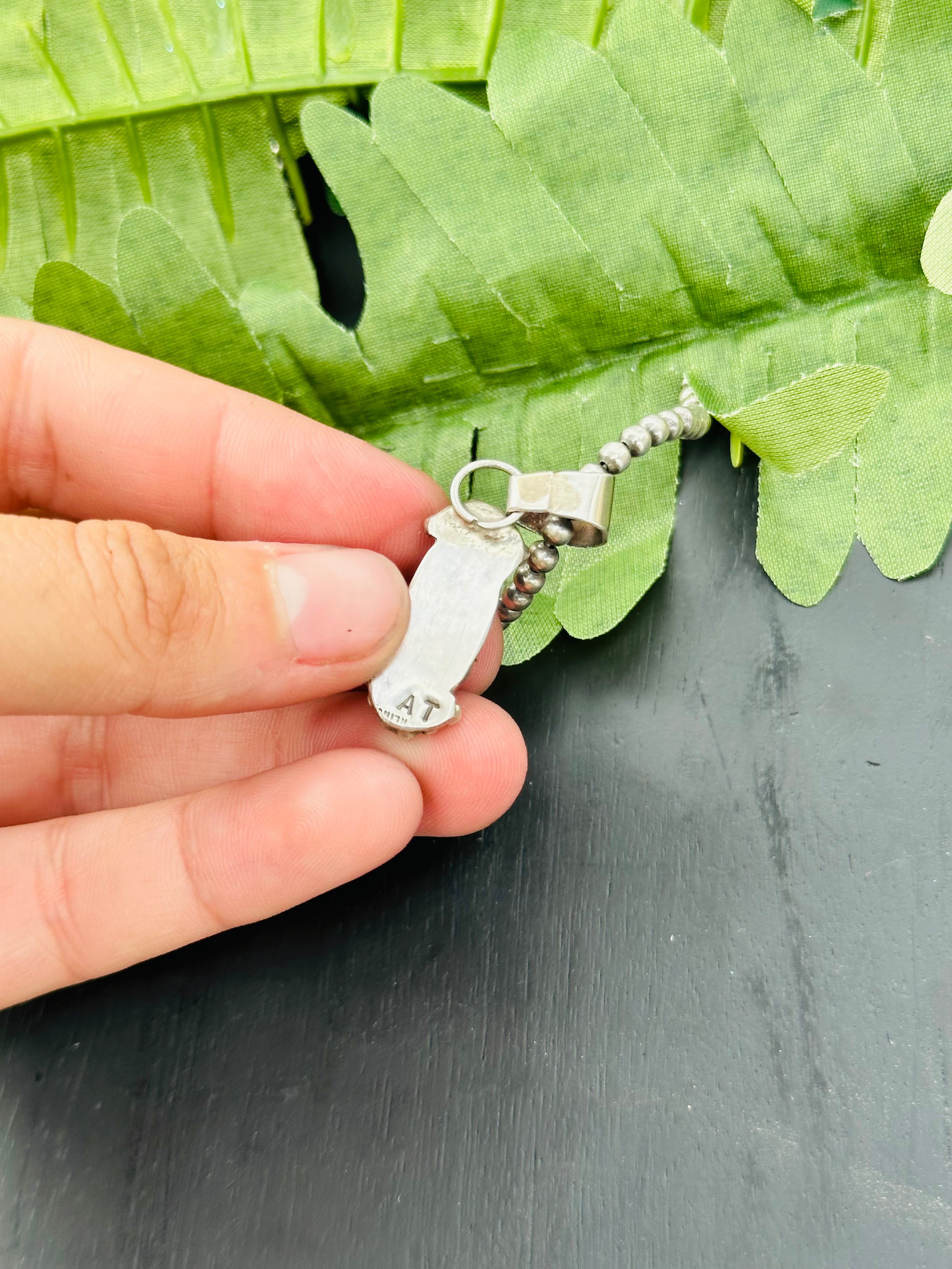 Navajo Made Lapis & Sterling Silver Pendant