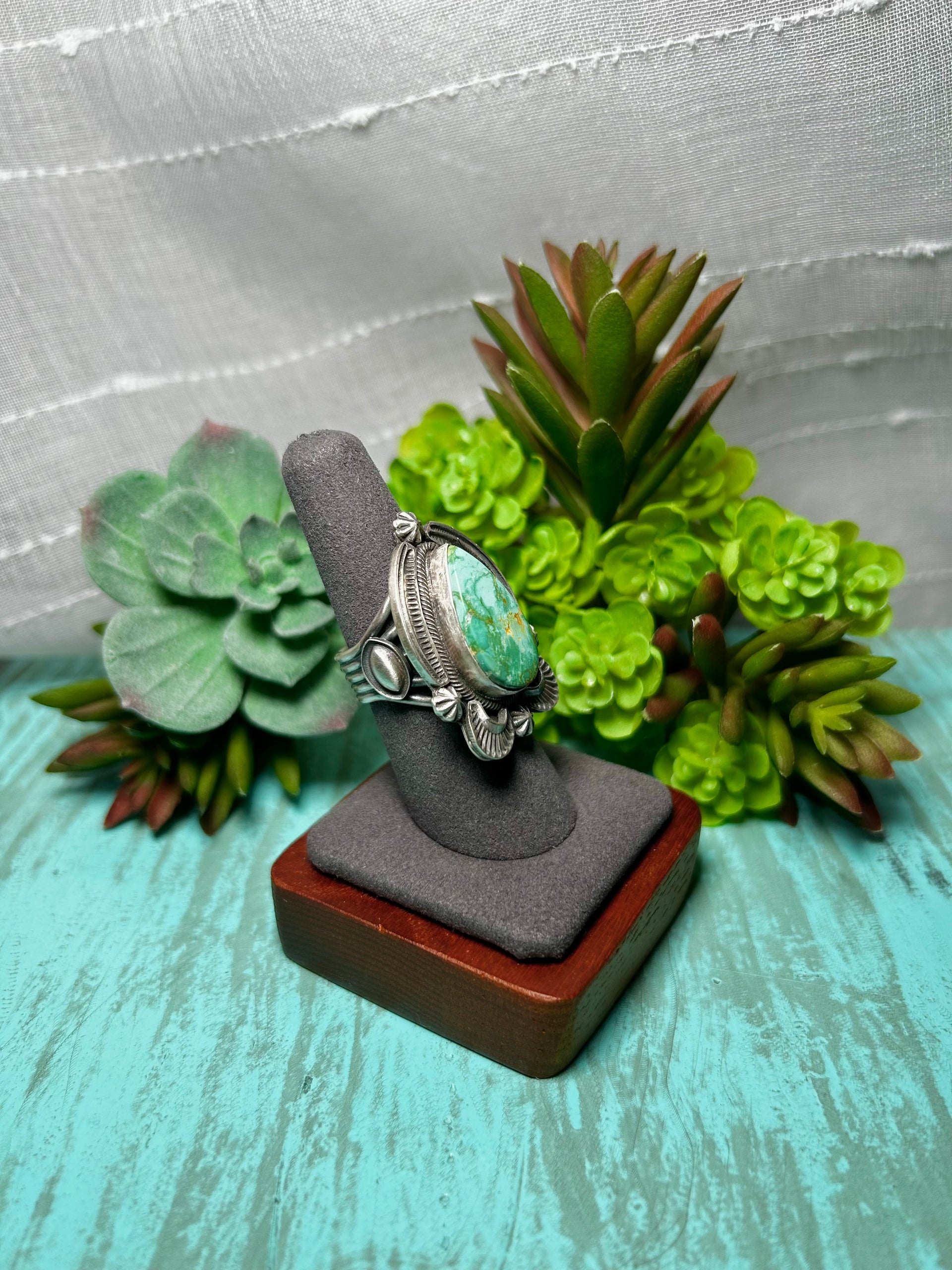 Randy Boyd Royston Turquoise & Sterling Sliver Ring Size 7.5