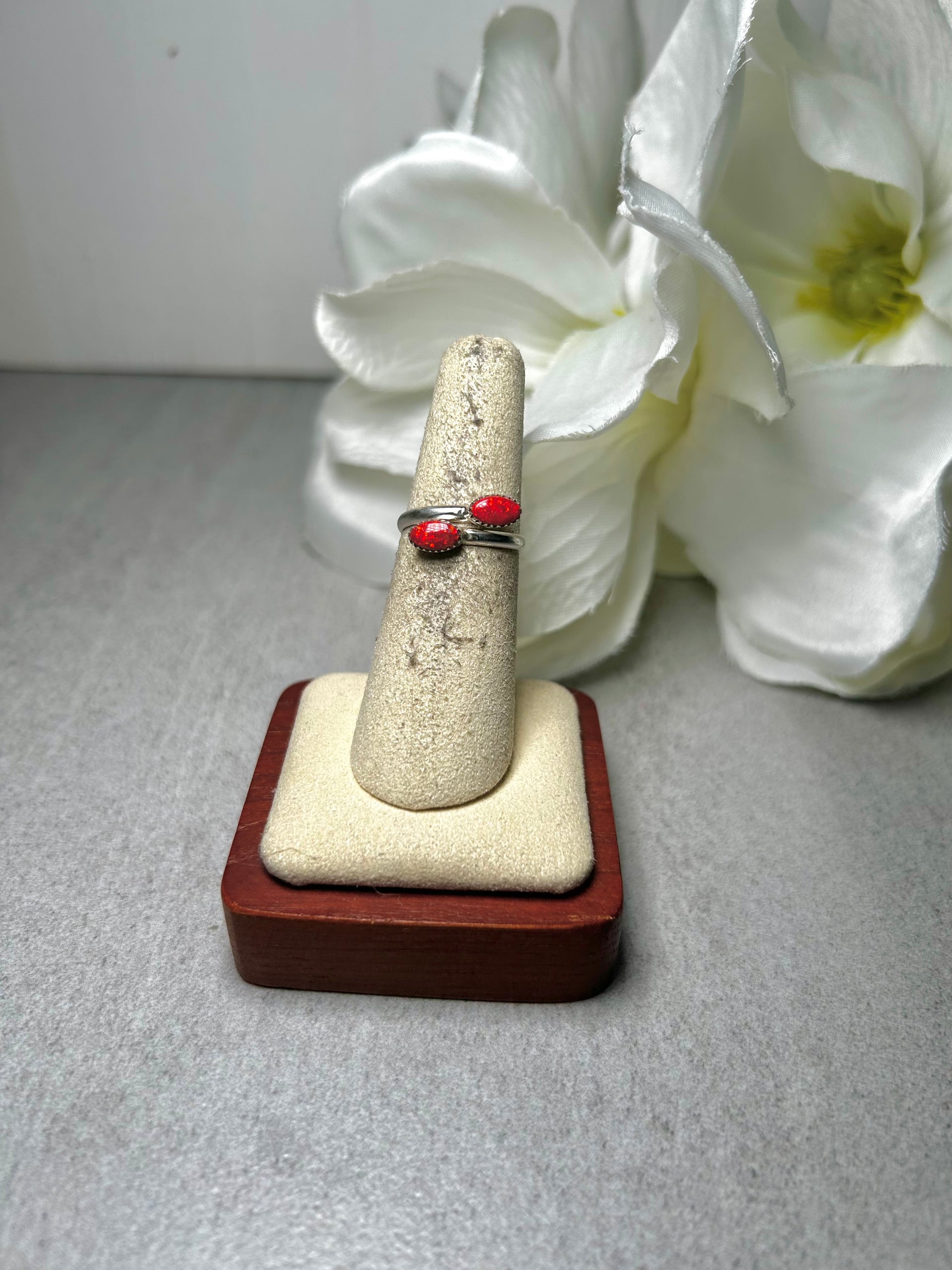 Navajo Made Opal & Sterling Silver Adjustable Ring