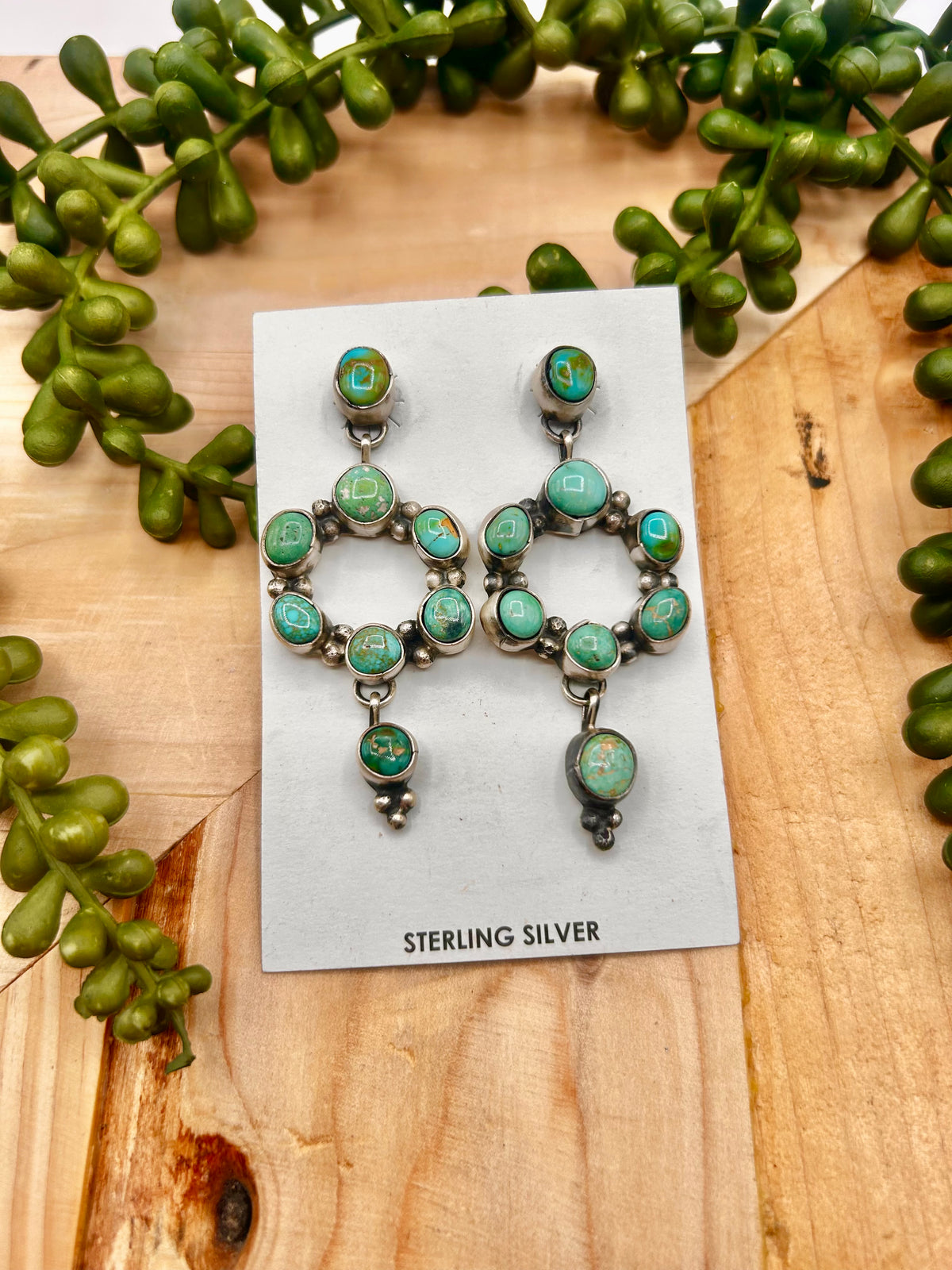 Sheila Becenti Royston Turquoise & Sterling Silver Post Earrings