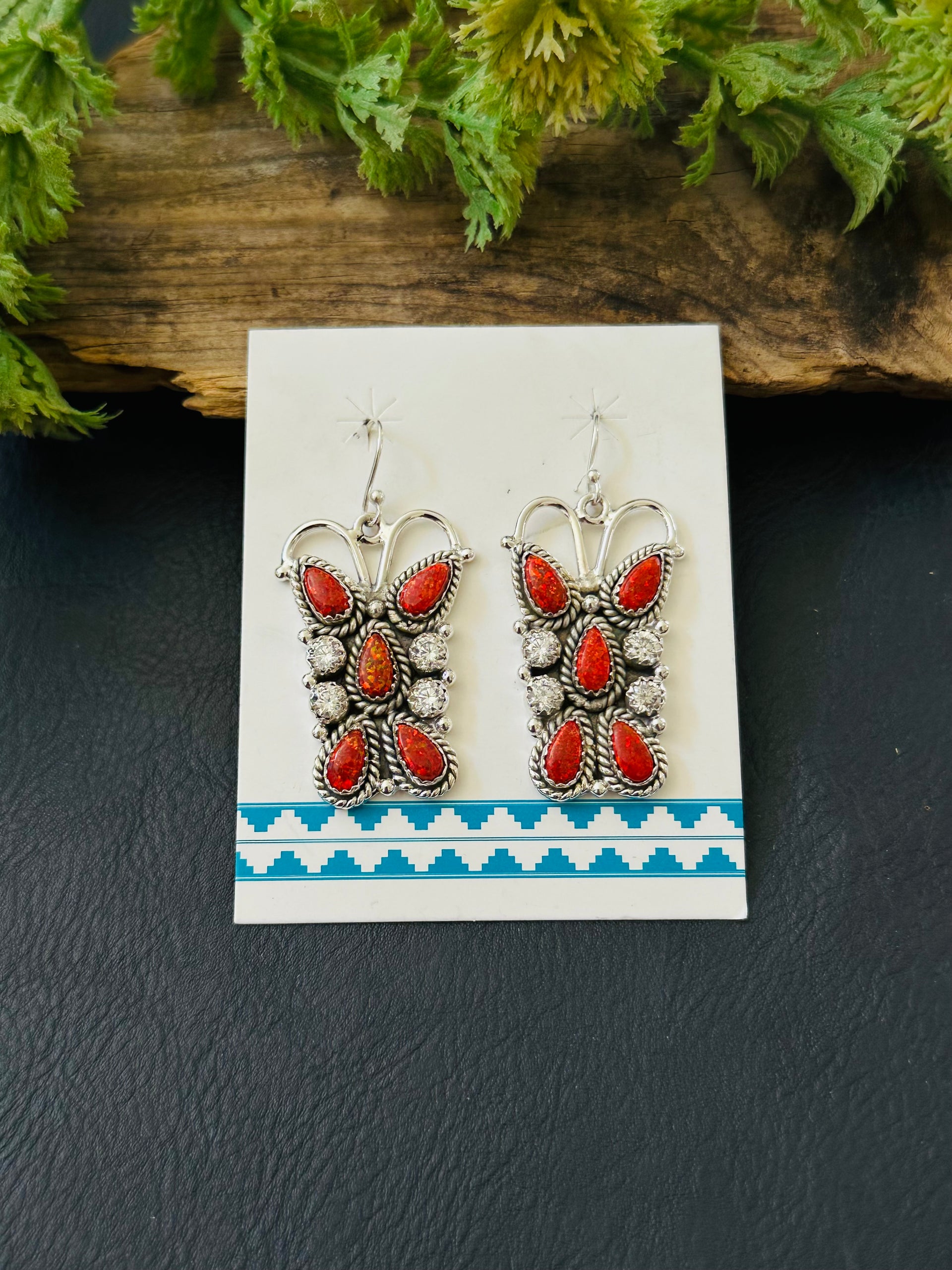 TTD “K’aalógii” Multi Stone & Sterling Silver Dangle Earrings