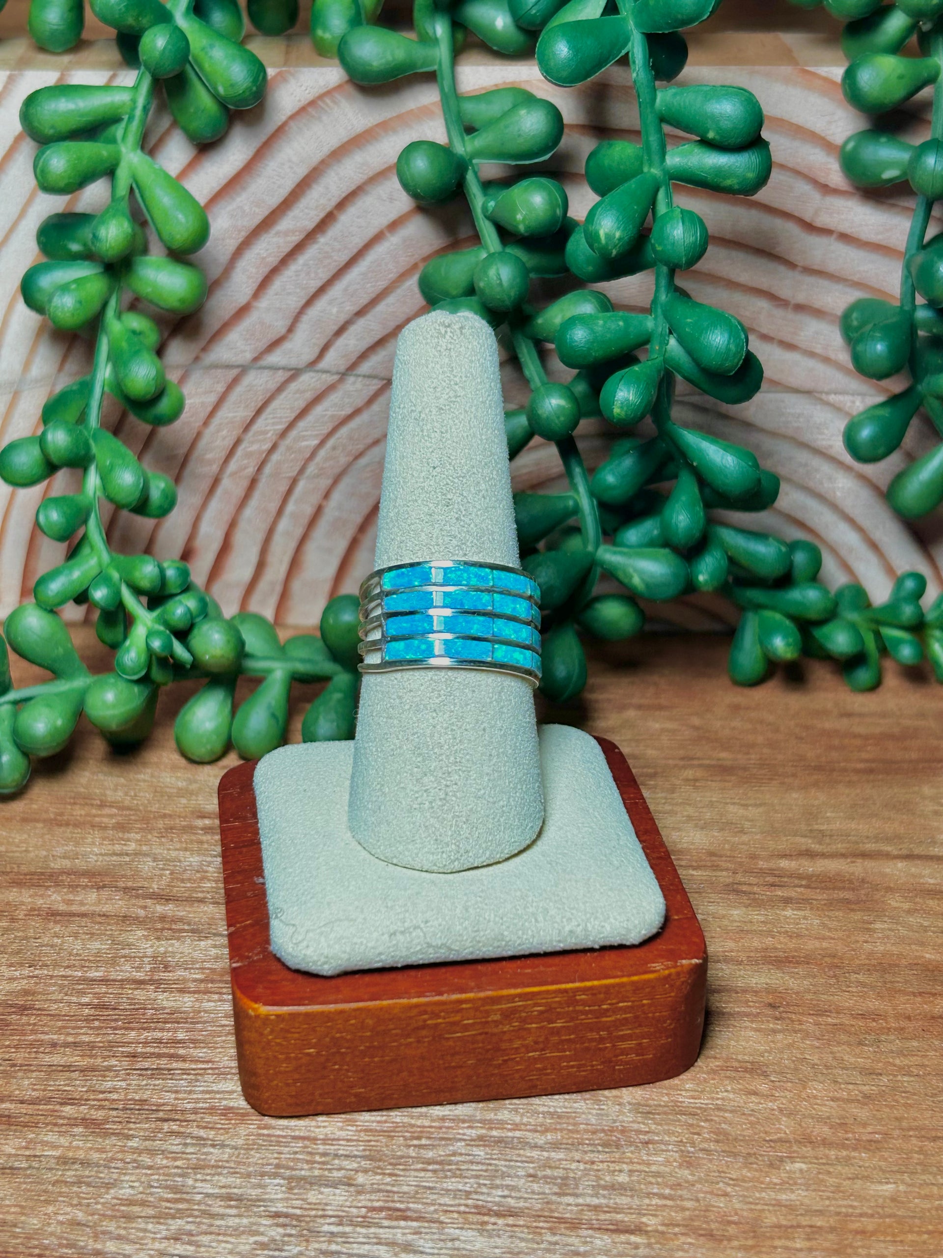 Kyle Made Opal & Sterling Silver Ring Size 8.5