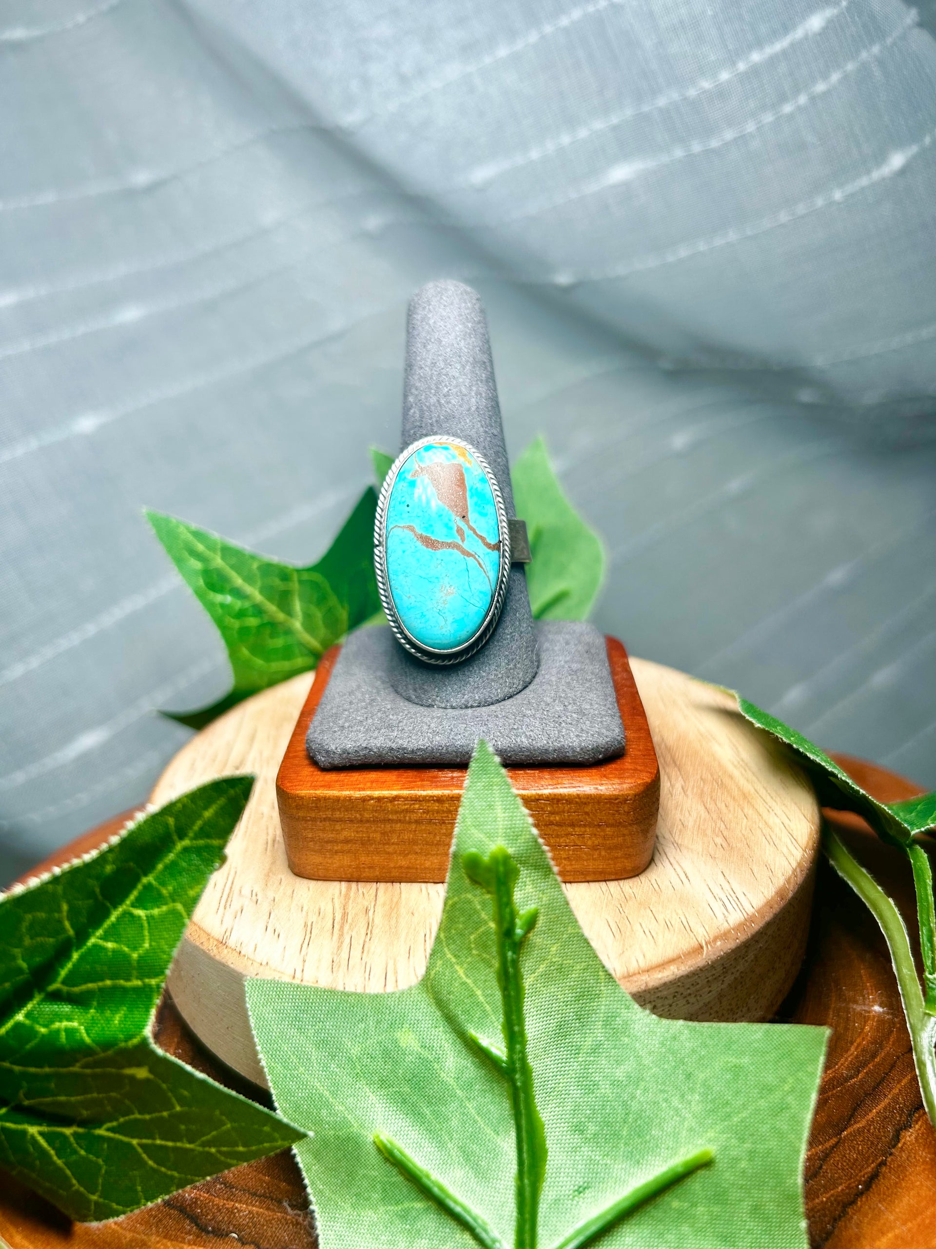 Antionette Martinez Kingman Turquoise & Sterling Silver Adjustable Ring