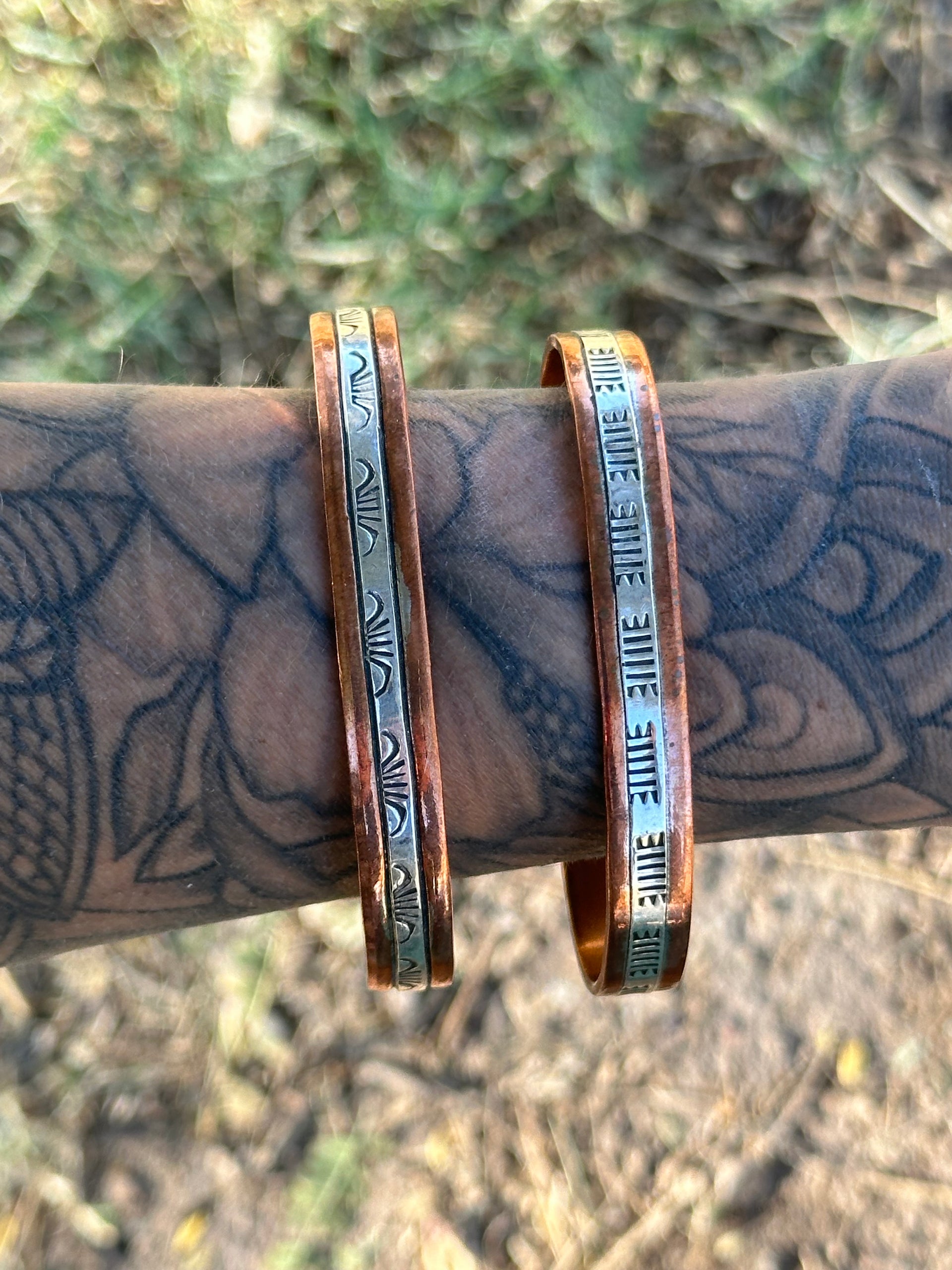 Navajo Made Copper & Sterling Silver Cuff Bracelet