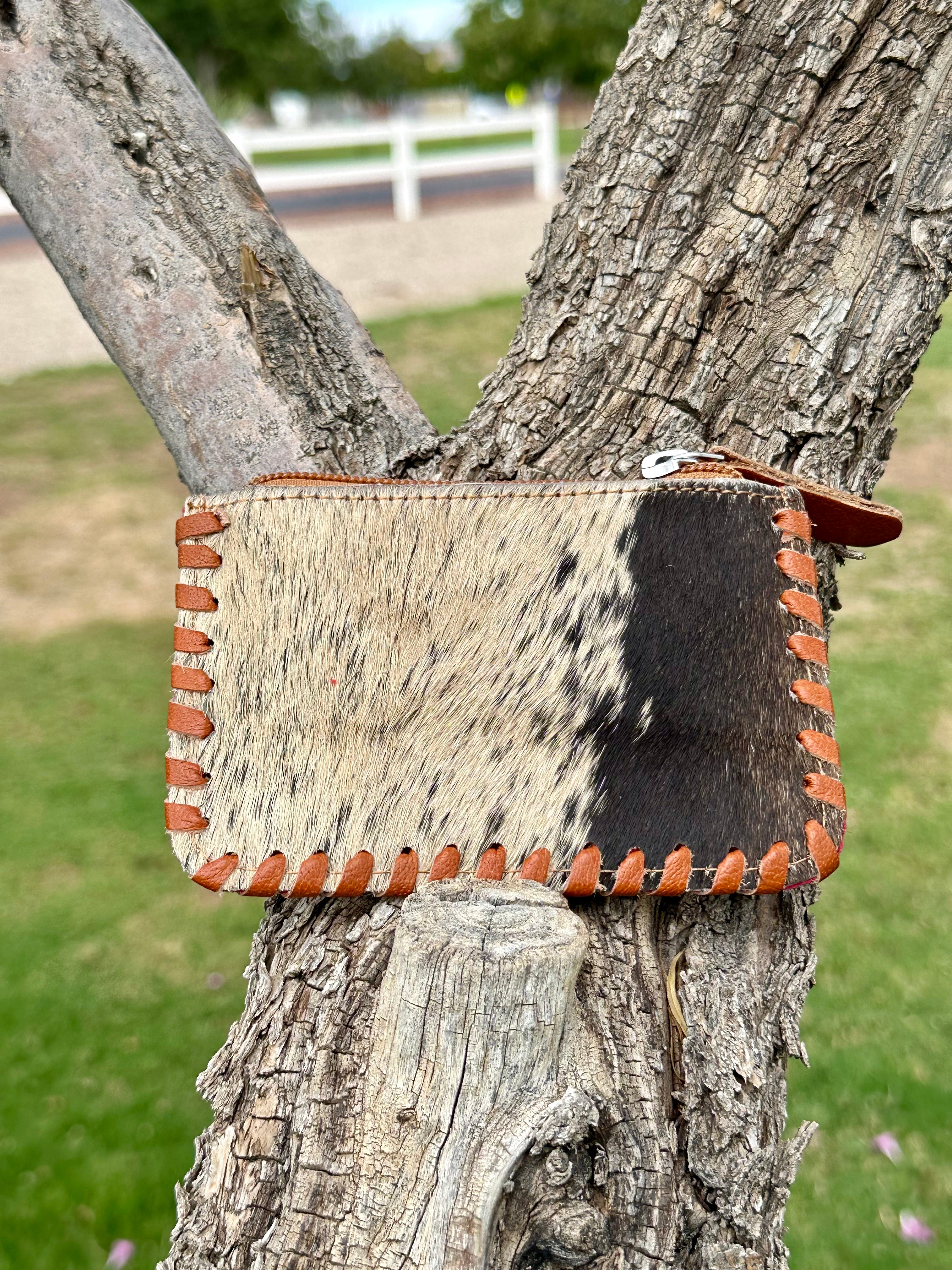 Genuine Tooled Leather Cowhide Coin Bag