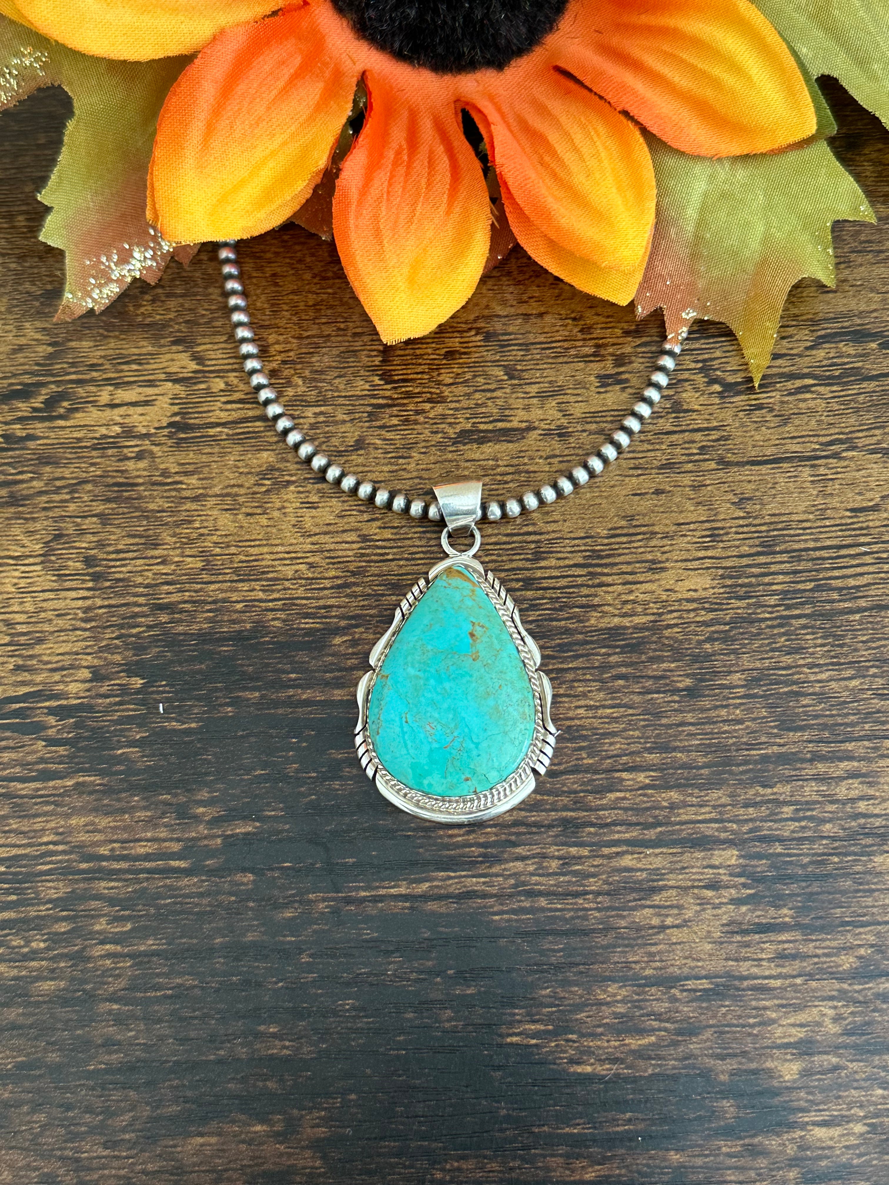 Elouise Kee Kingman Turquoise & Sterling Silver Pendant