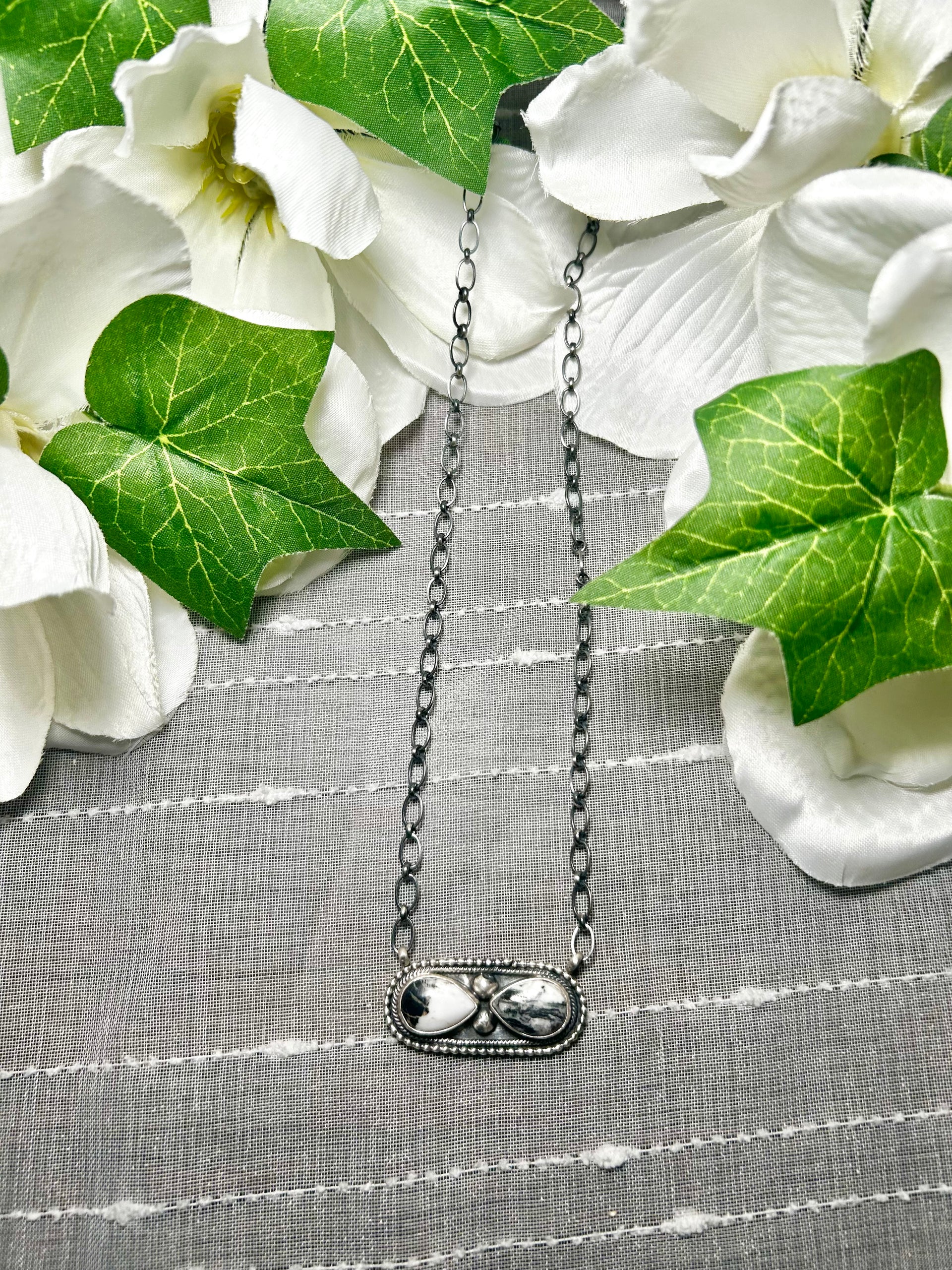 Danny Henio White Buffalo & Sterling Silver Necklace