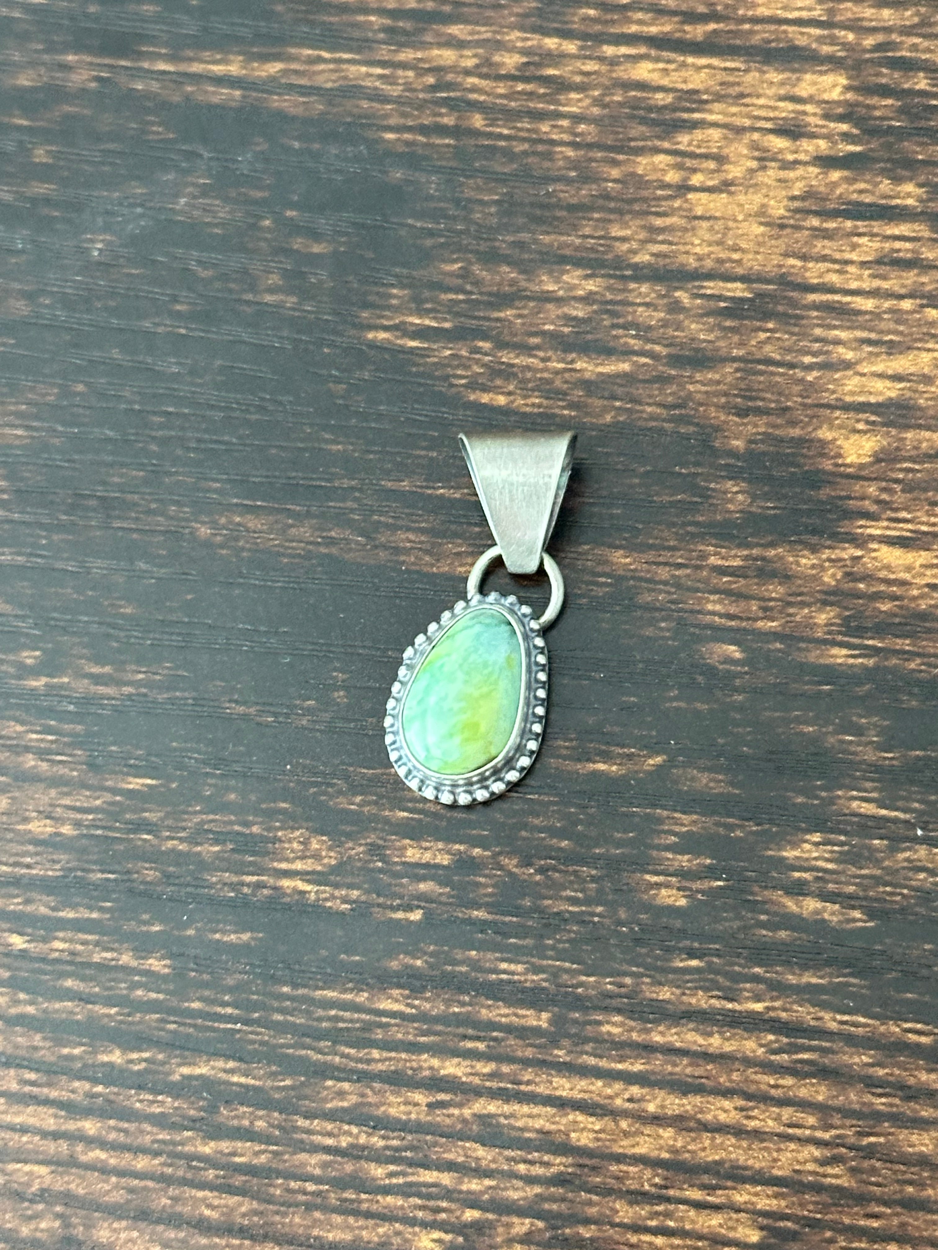 Navajo Palomino Variscite & Sterling Silver Pendant