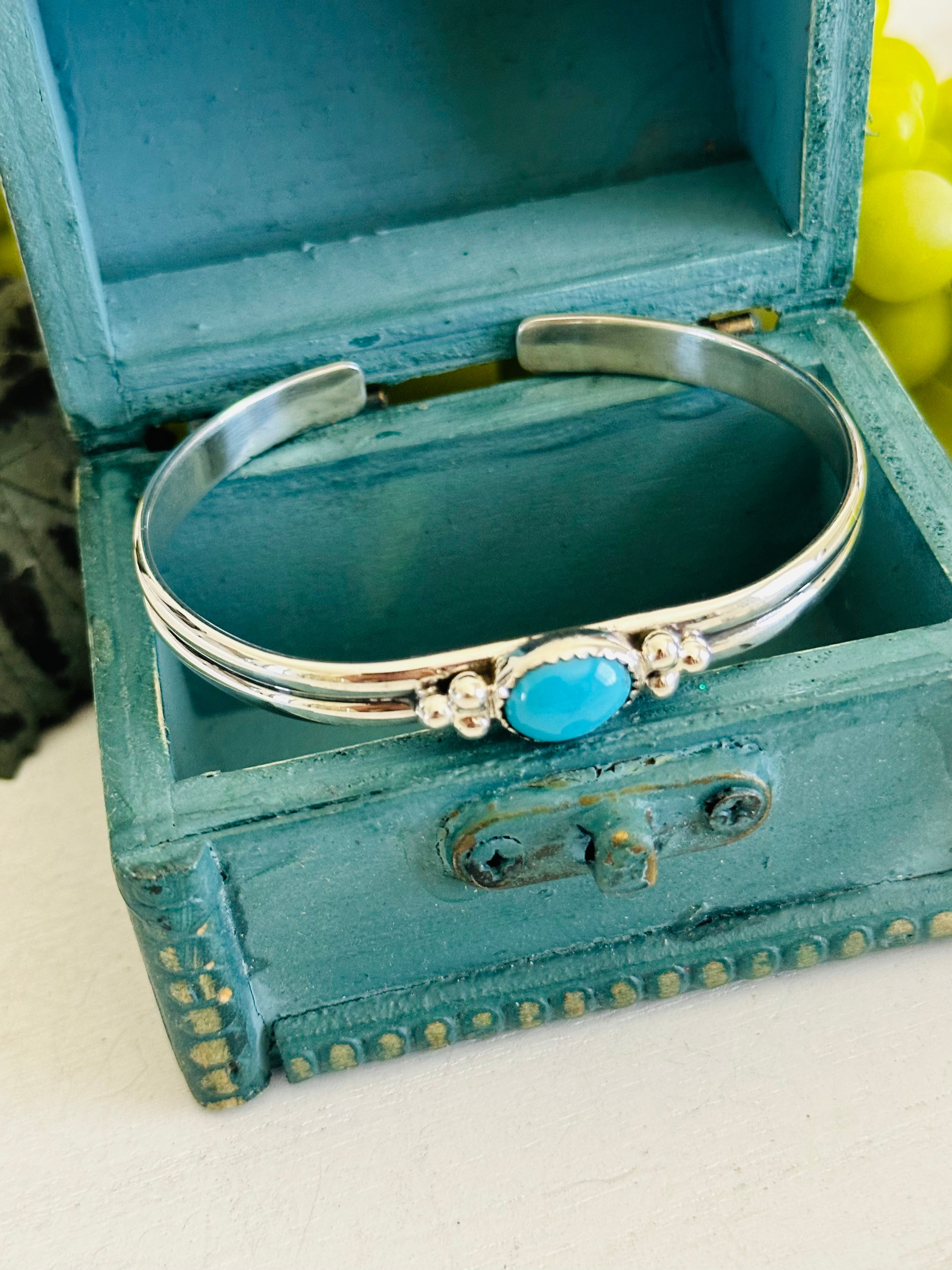 TTD “Heather” Kingman Turquoise & Sterling Silver Cuff Bracelet