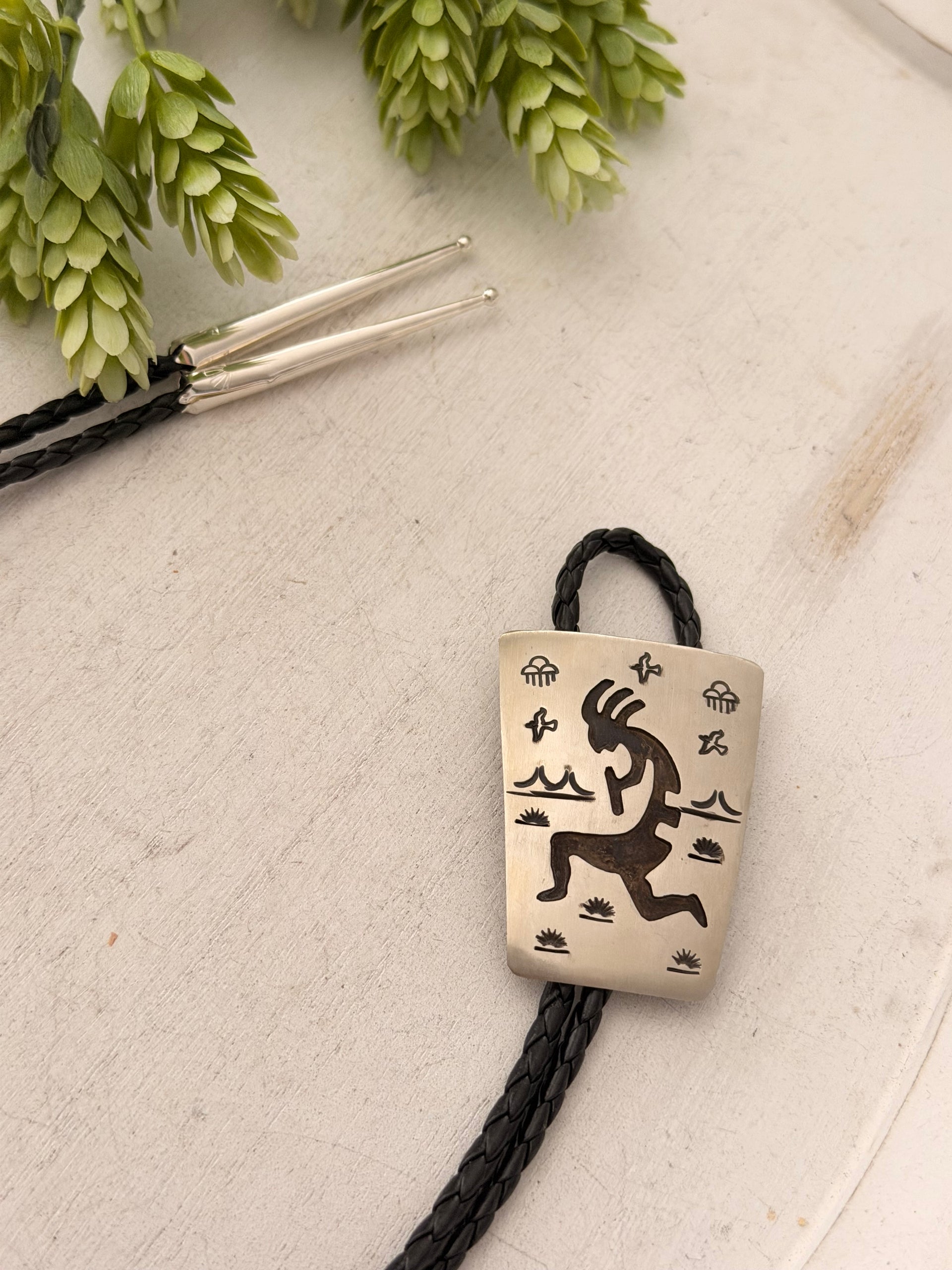 Navajo Made Sterling Silver Bolo Tie
