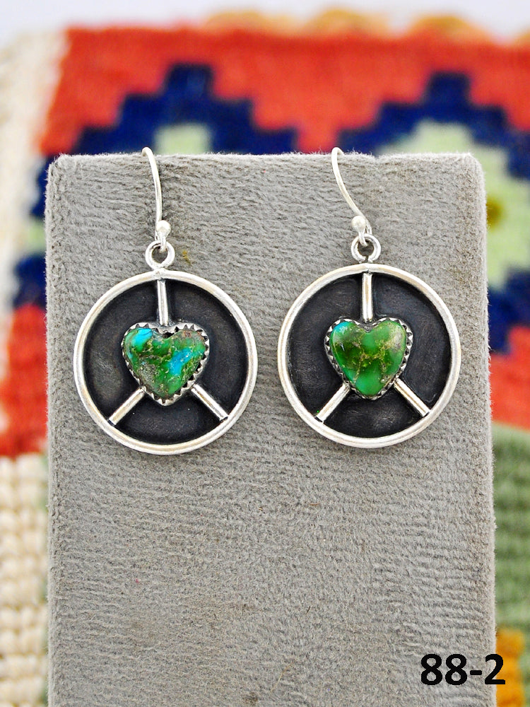 Southwest Made Sonoran Mountain Turquoise & Sterling Silver Hook Dangle Earrings