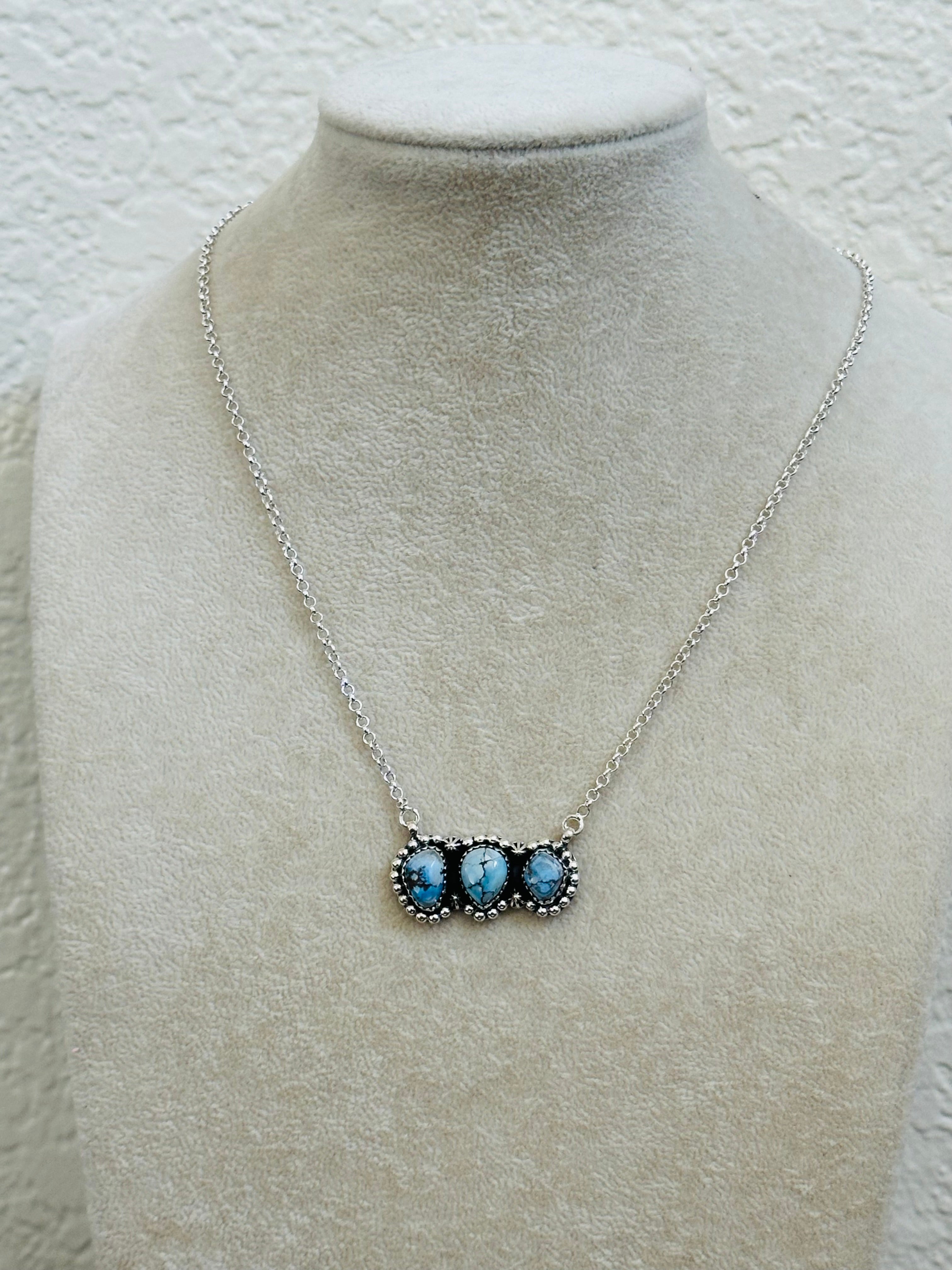 TTD “Array” Golden Hills Turquoise & Sterling Silver Necklace