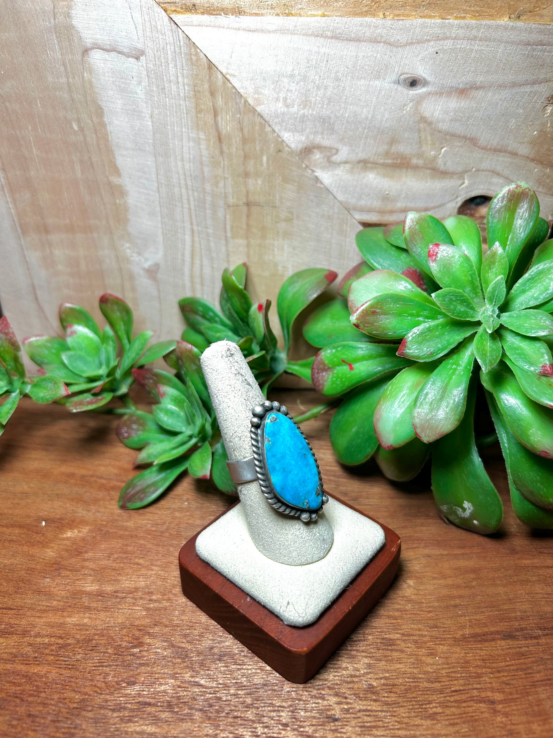 Zachariah David Blue Bird Turquoise & Sterling Silver Adjustable Ring