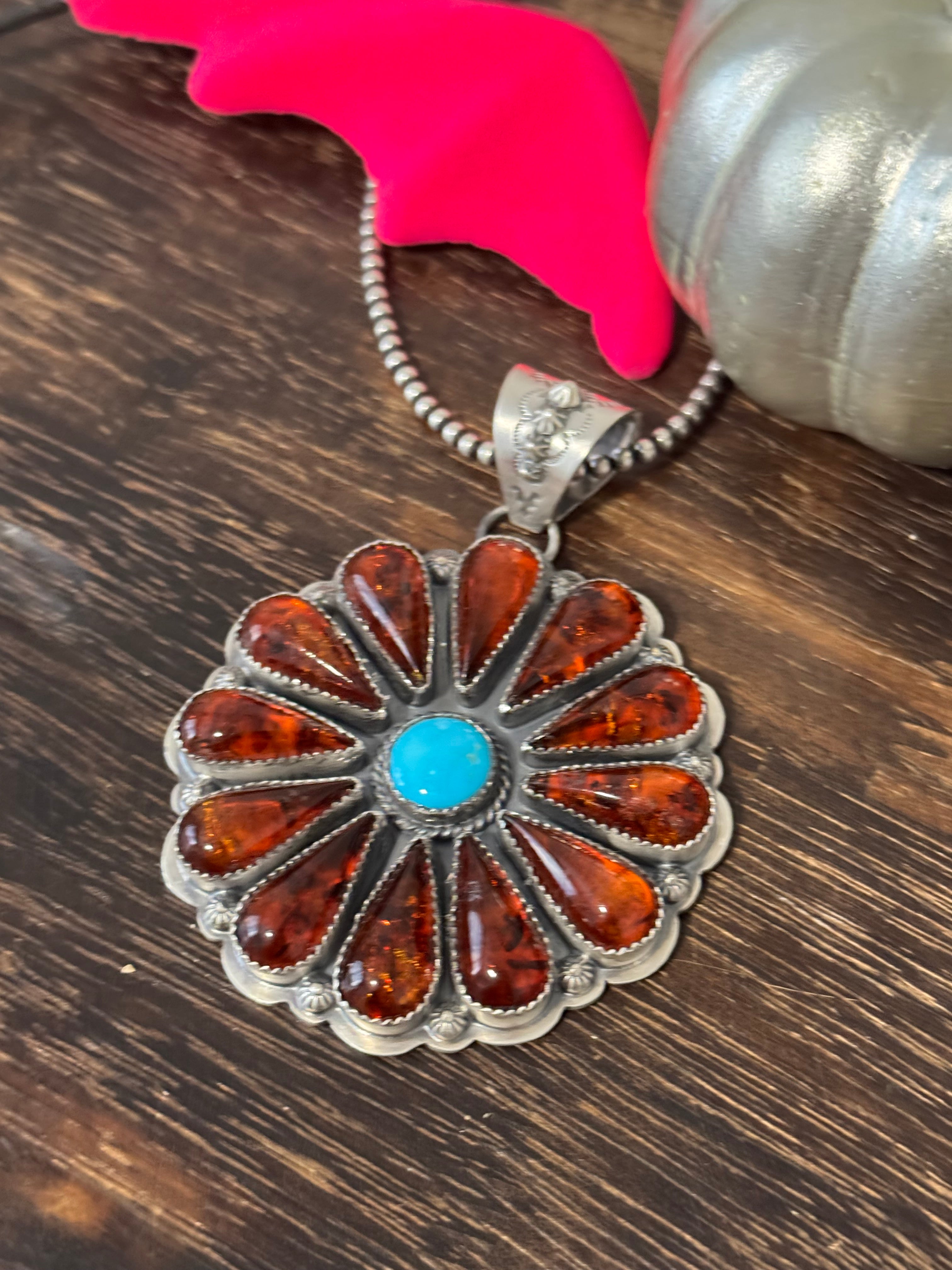 Kevin Begay Multi Stone & Sterling Silver Pendant