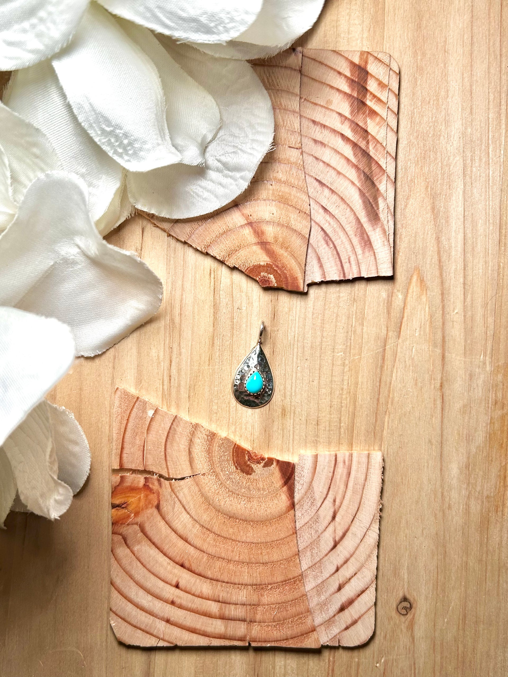 Navajo Made Kingman Turquoise & Sterling Silver Pendant