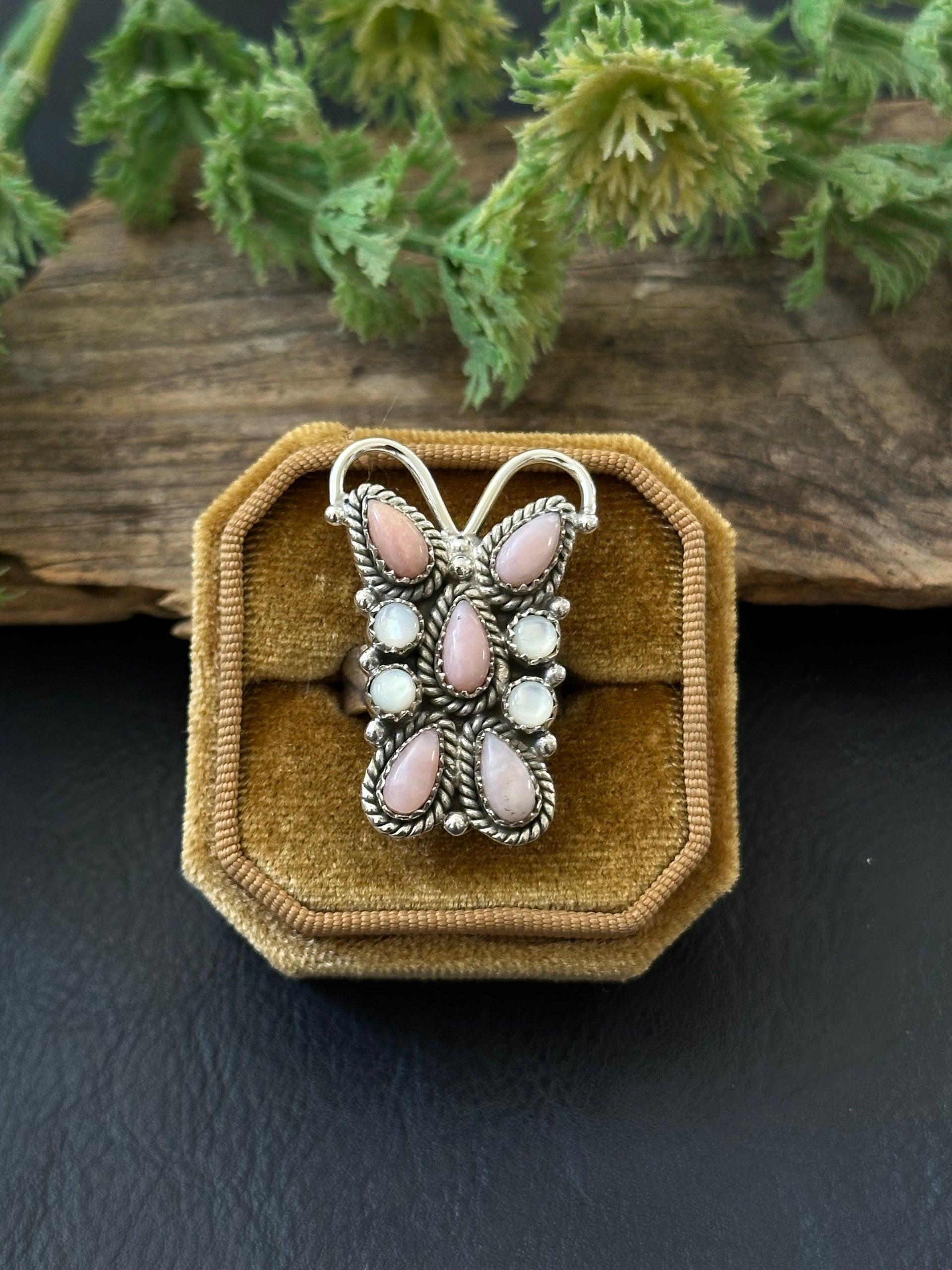 TTD “K’aalógii” Multi Stone & Sterling Silver Adjustable Cluster Ring