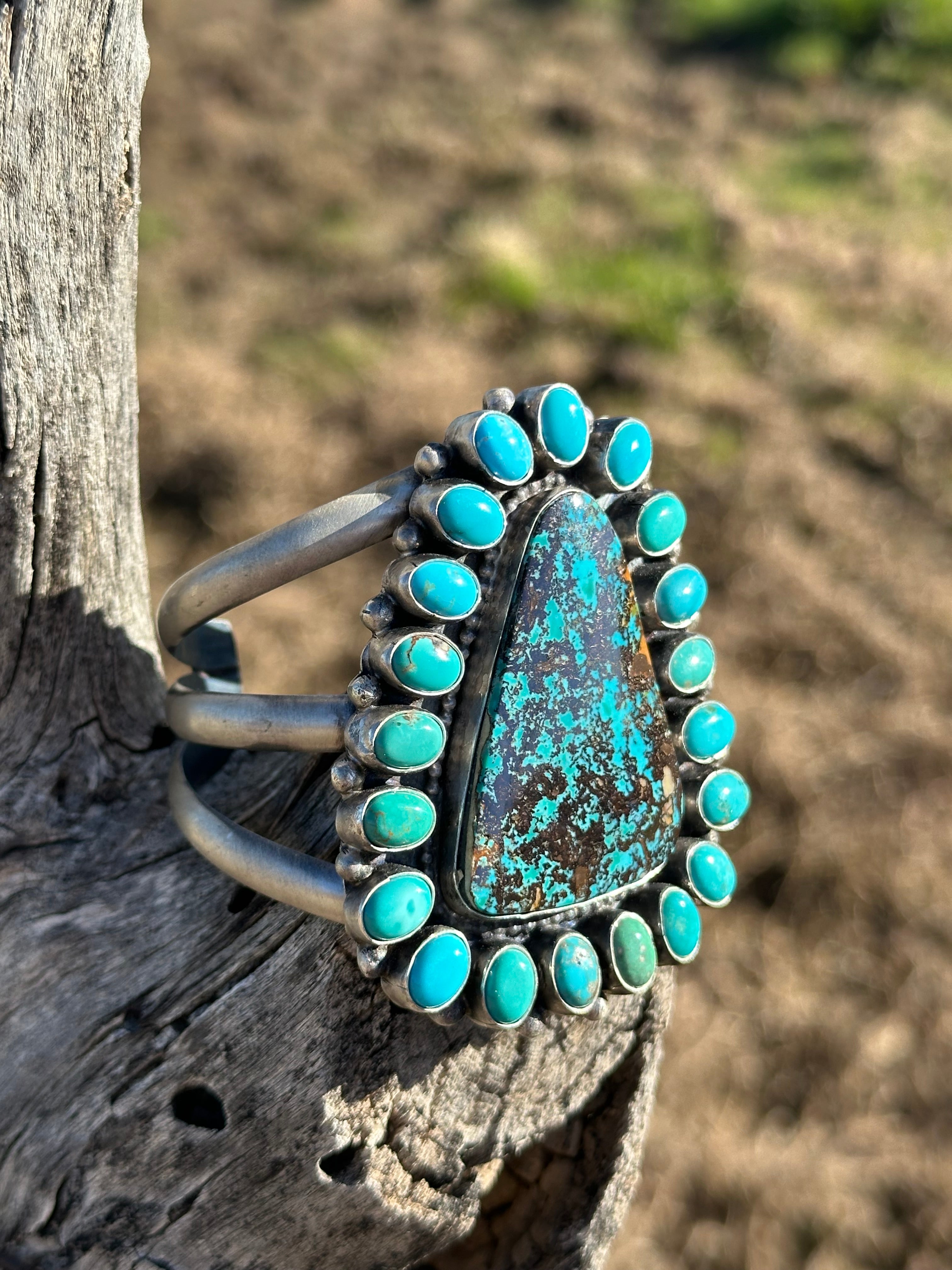 Bobby Johnson Royston Turquoise & Sterling Silver Cuff Bracelet