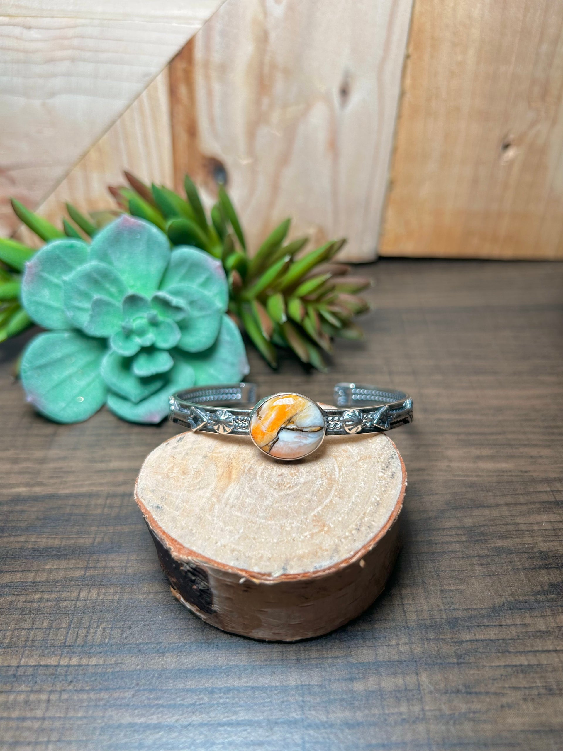 Navajo Made Mohave Turquoise & Sterling Silver Cuff Bracelet