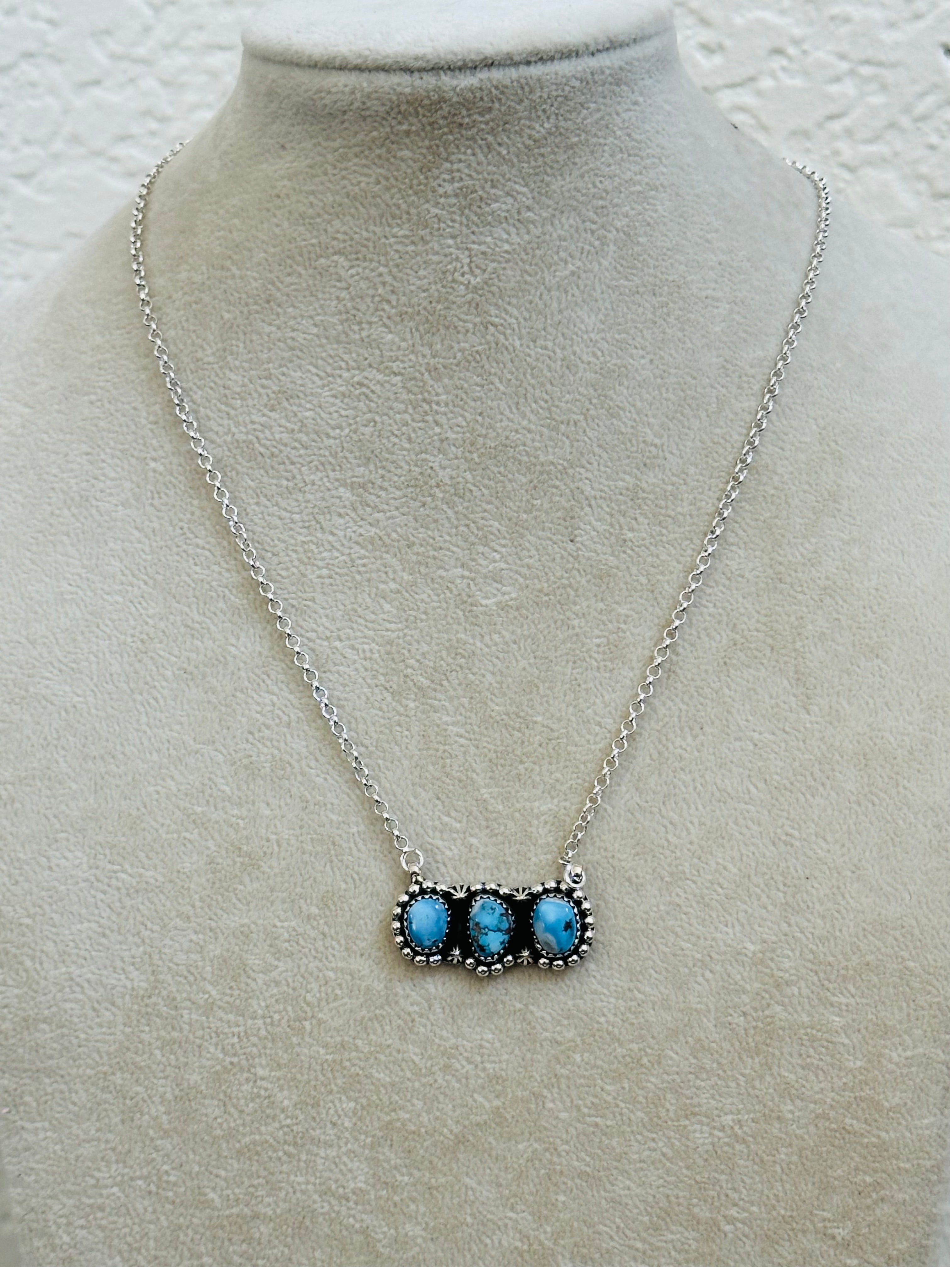 TTD “Array” Golden Hills Turquoise & Sterling Silver Necklace