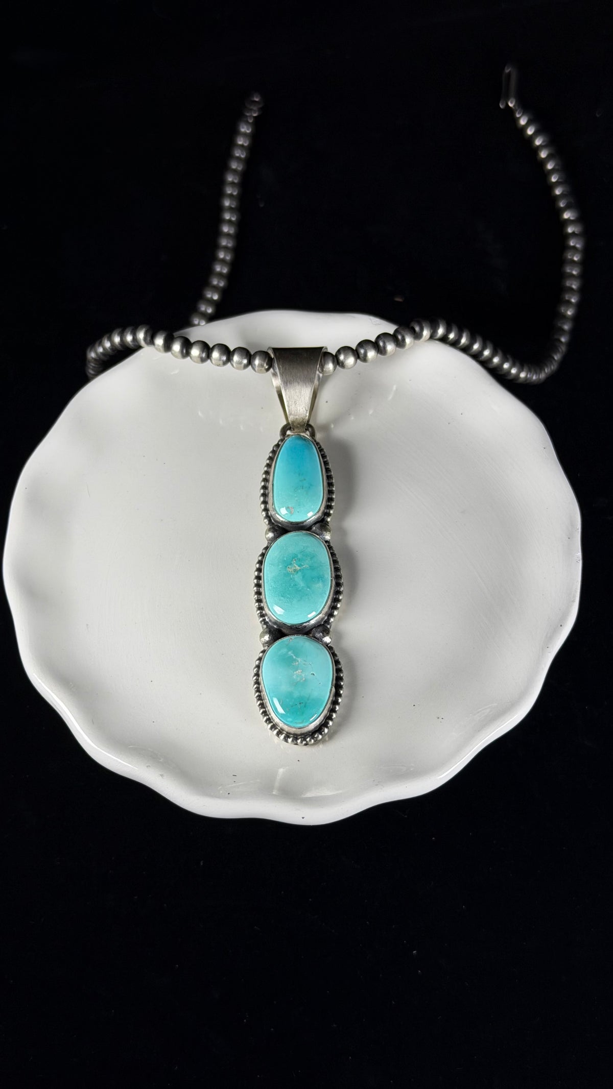 Navajo Made Royston Turquoise & Sterling Silver Pendant