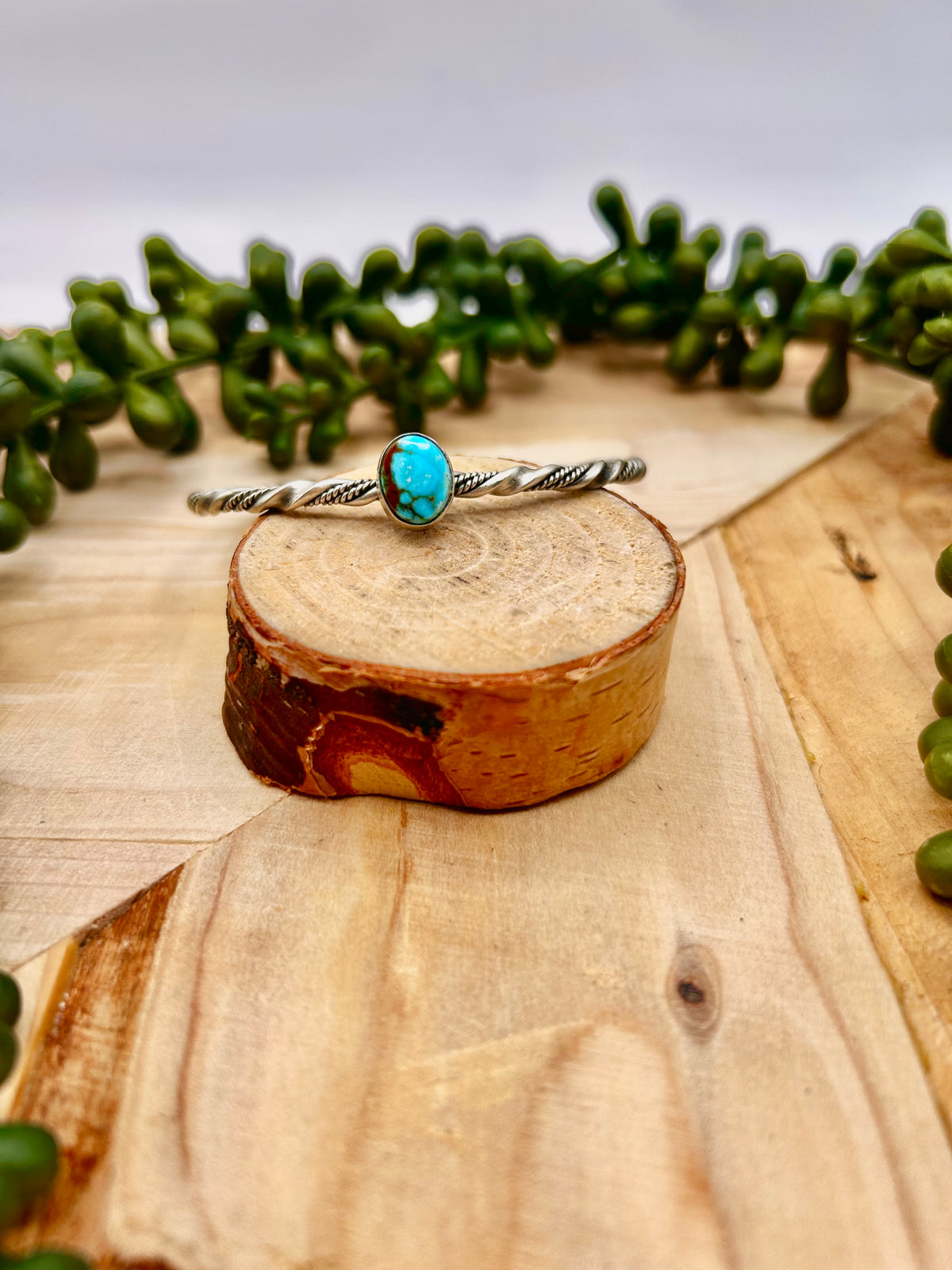 Navajo Made Highgrade Kingman Turquoise & Sterling Silver Cuff Bracelet