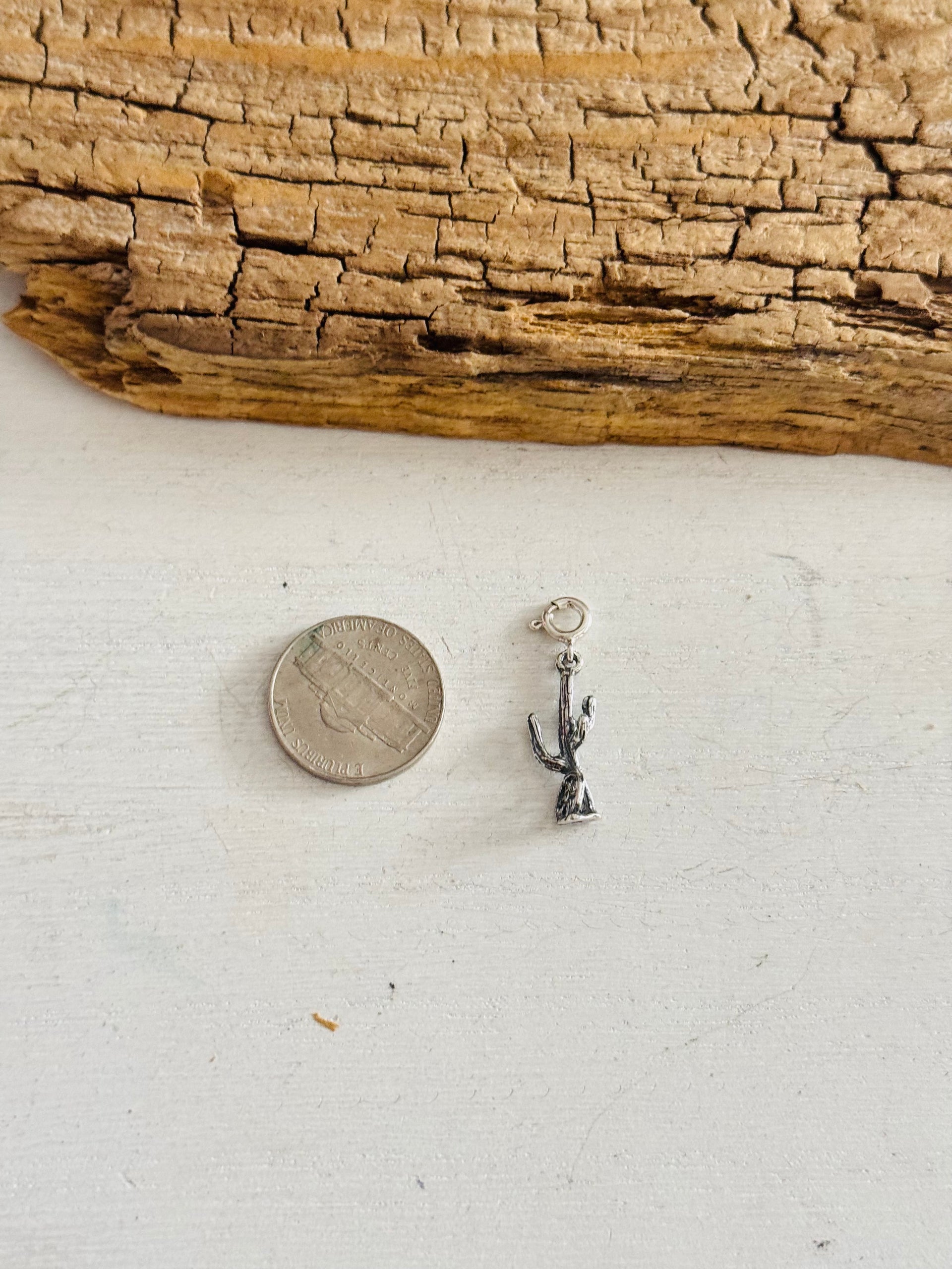 Navajo Made Sterling Silver Saguaro Cast Charms