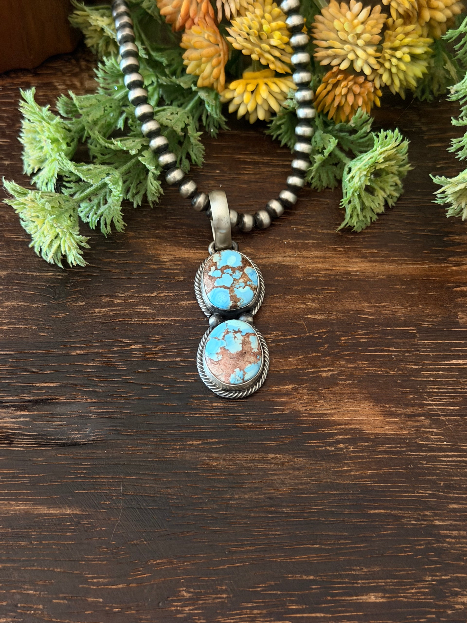 Darrin Livingston Golden Hills Turquoise & Sterling Silver Pendant