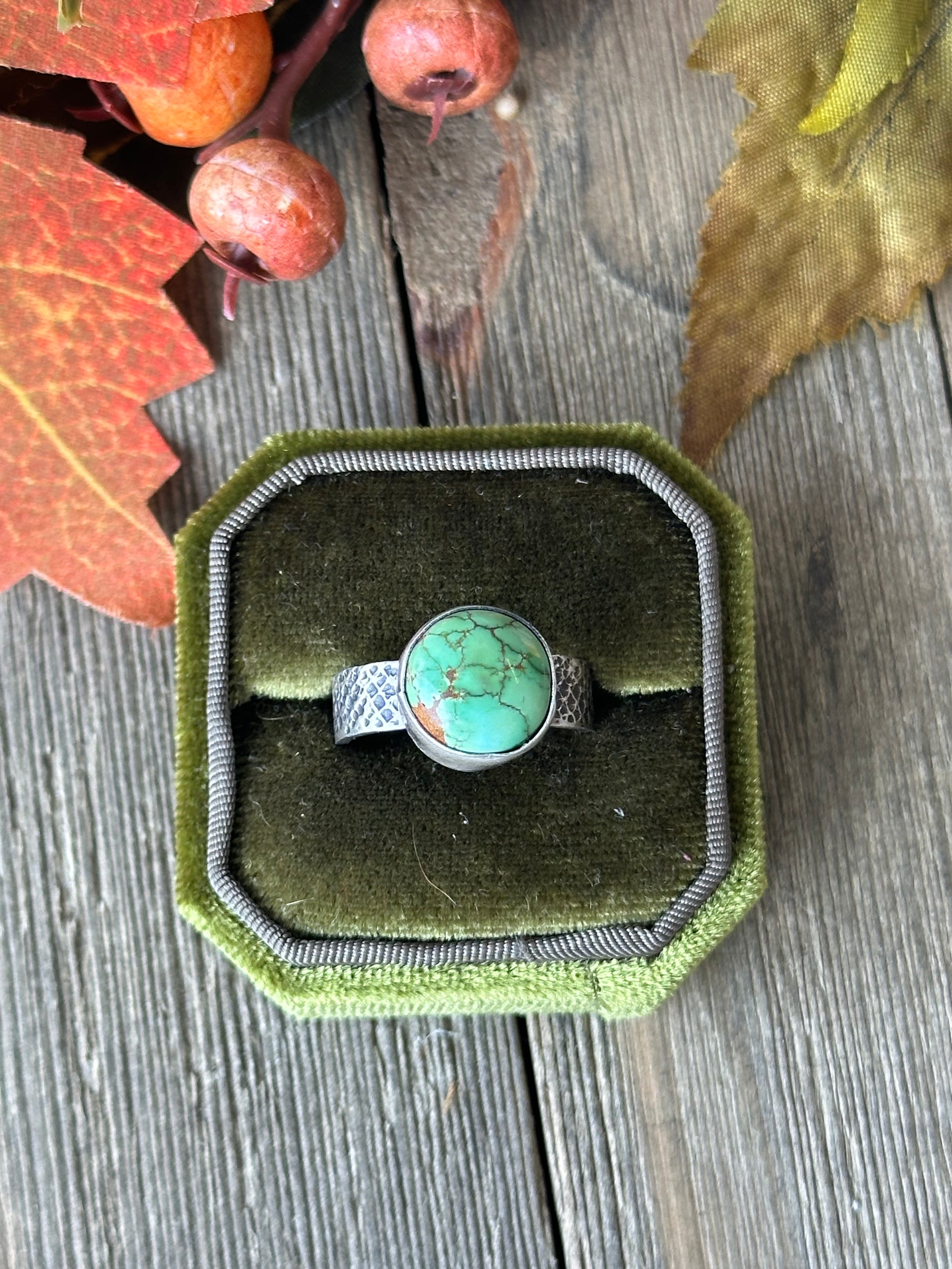 Scott Skeets Sonoran Gold Turquoise &  Sterling Silver Ring