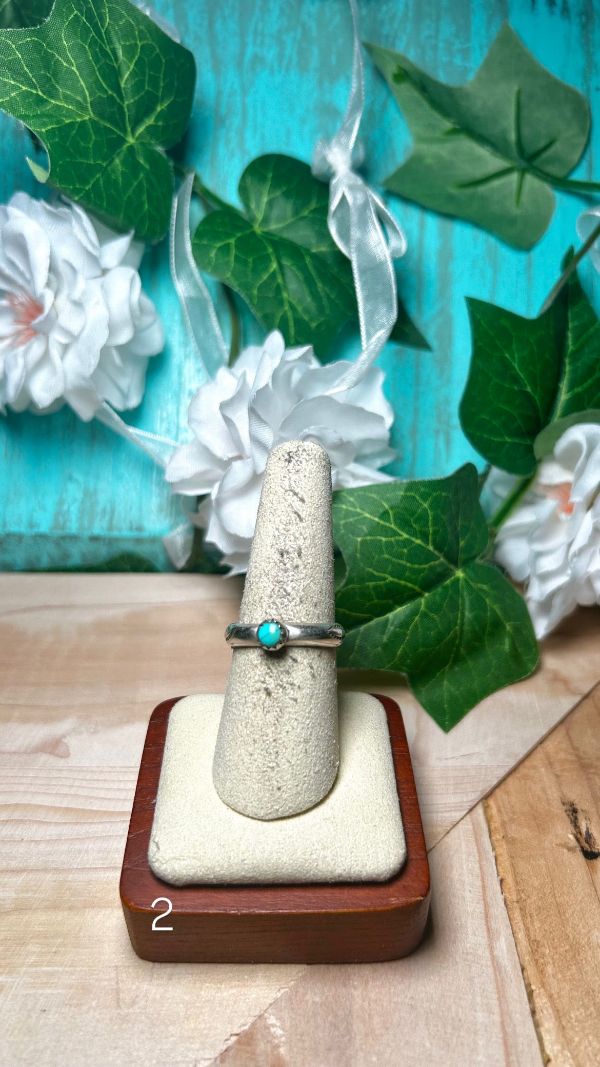 Navajo Made Kingman Turquoise & Sterling Silver Ring