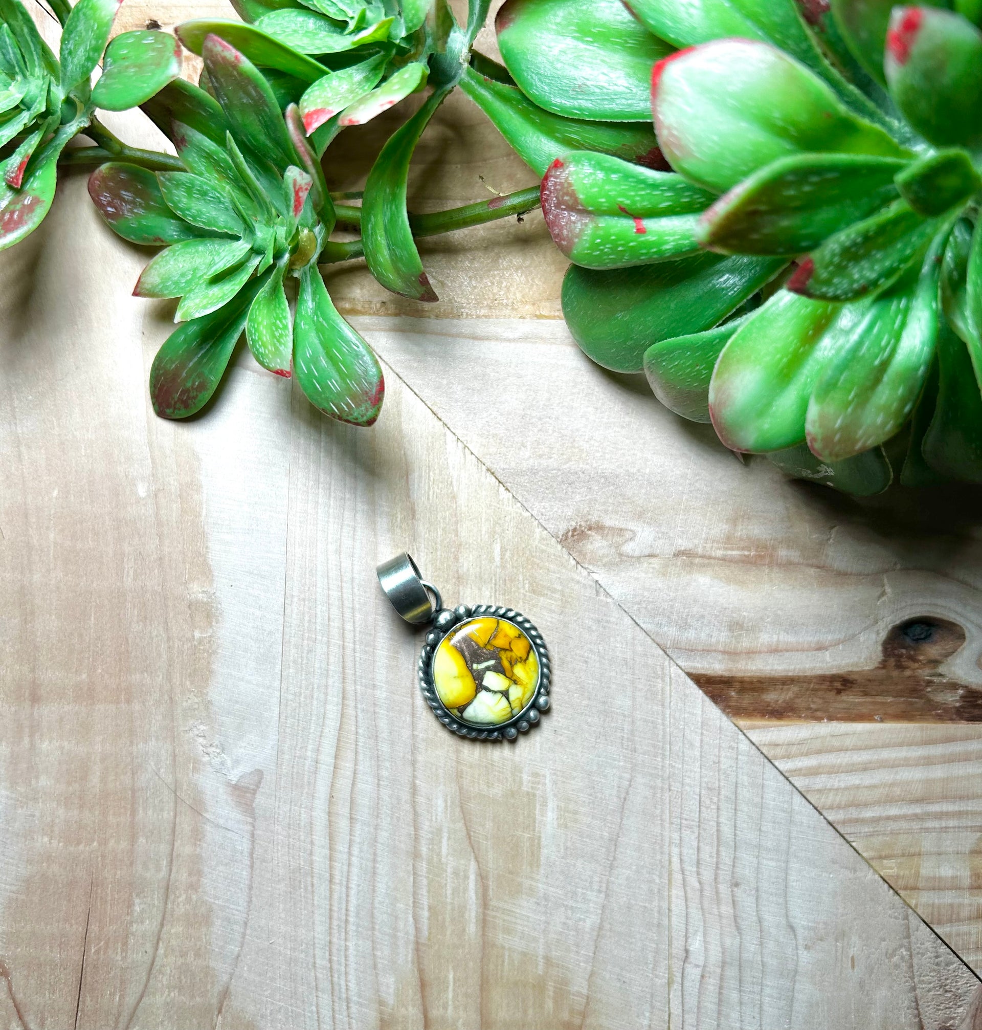 Zachariah David Honey Dahlia & Sterling Silver Pendant