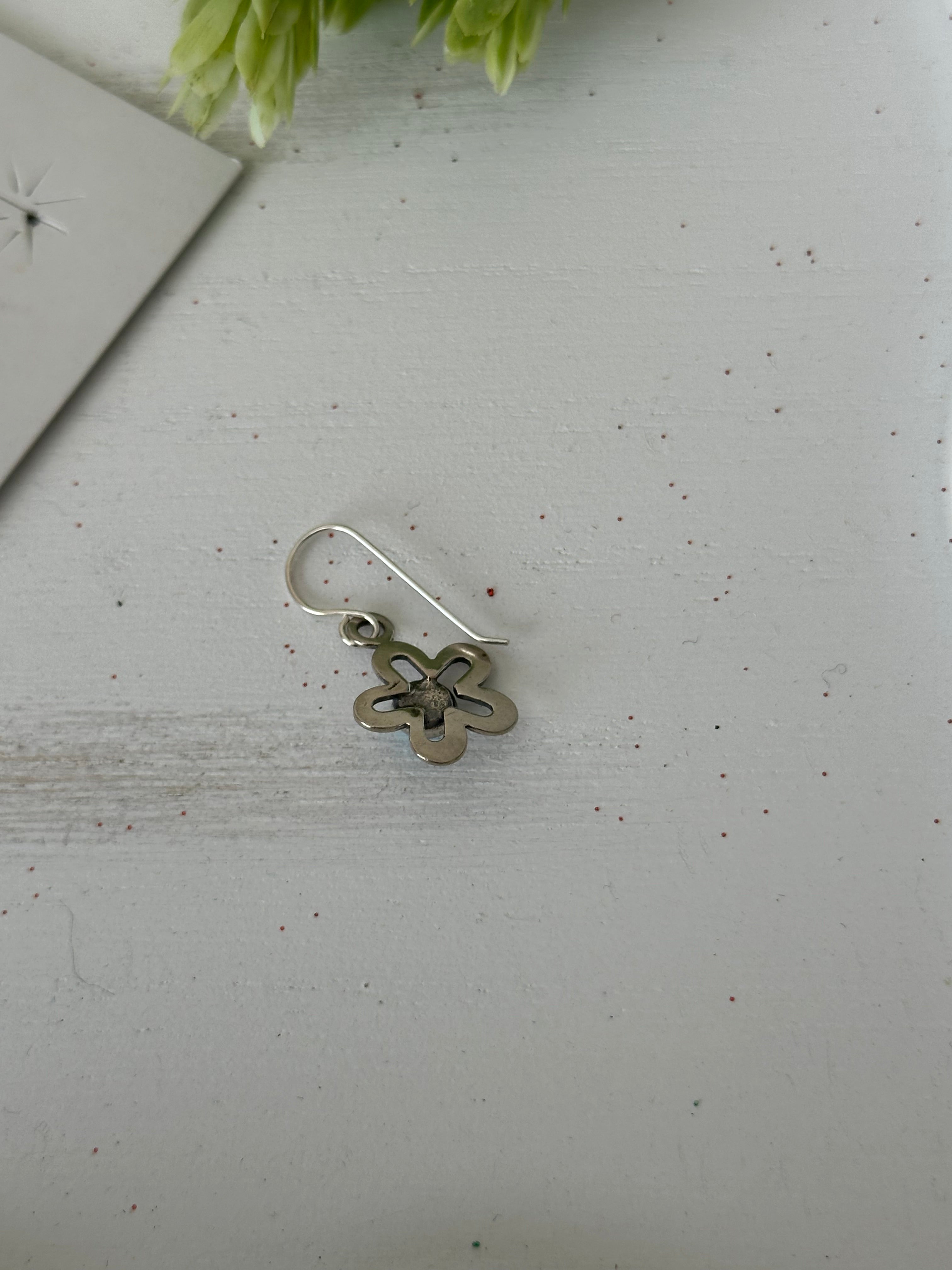 Harold Joe Turquoise & Sterling Silver Flower Dangle Earrings