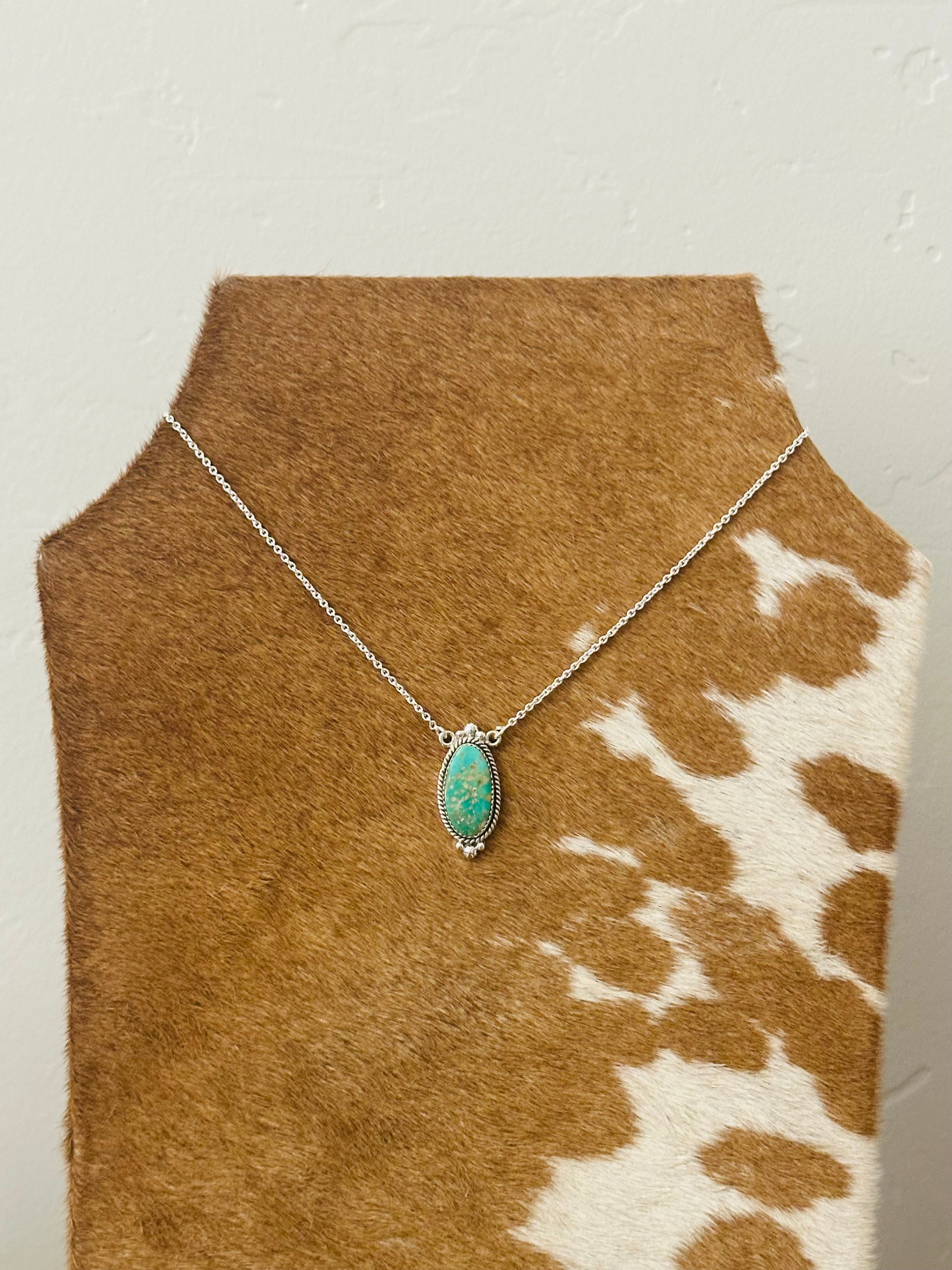 Southwest Handmade Sonoran Gold Turquoise & Sterling Silver Necklace