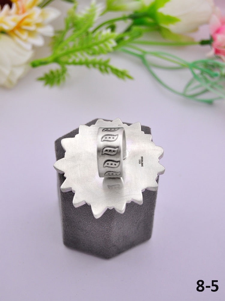 Southwest Made Multi Stone & Sterling Sliver Cluster Adjustable Ring