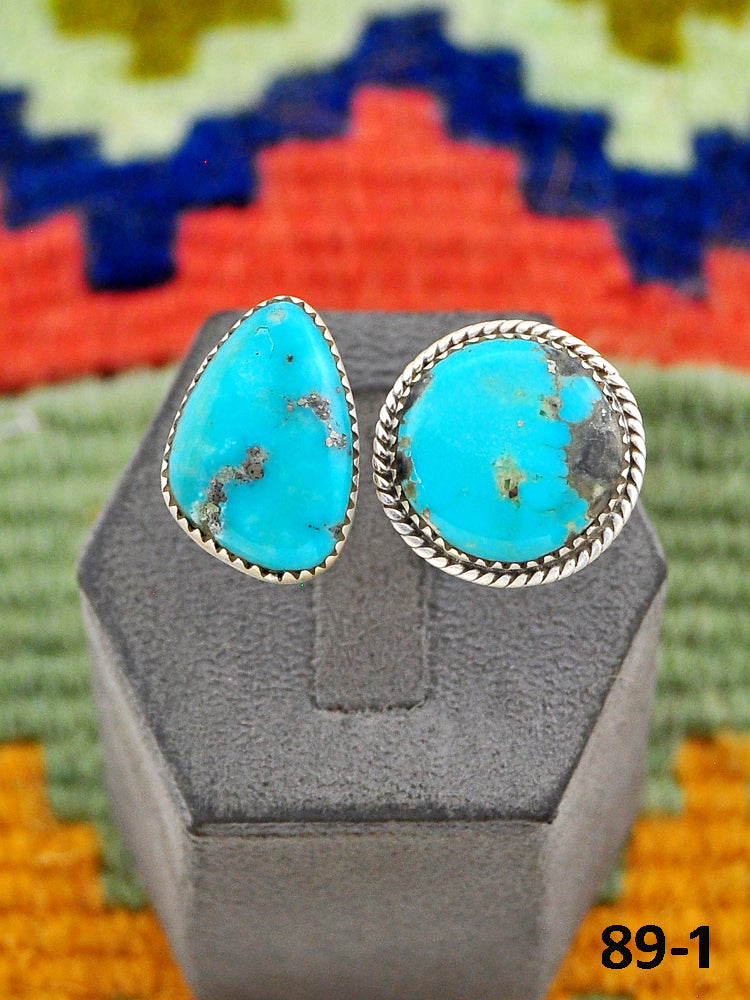 Southwest Made Campitos Turquoise & Sterling Silver Adjustable Ring
