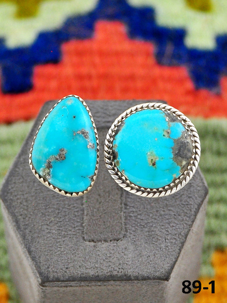 Southwest Made Campitos Turquoise & Sterling Silver Adjustable Ring
