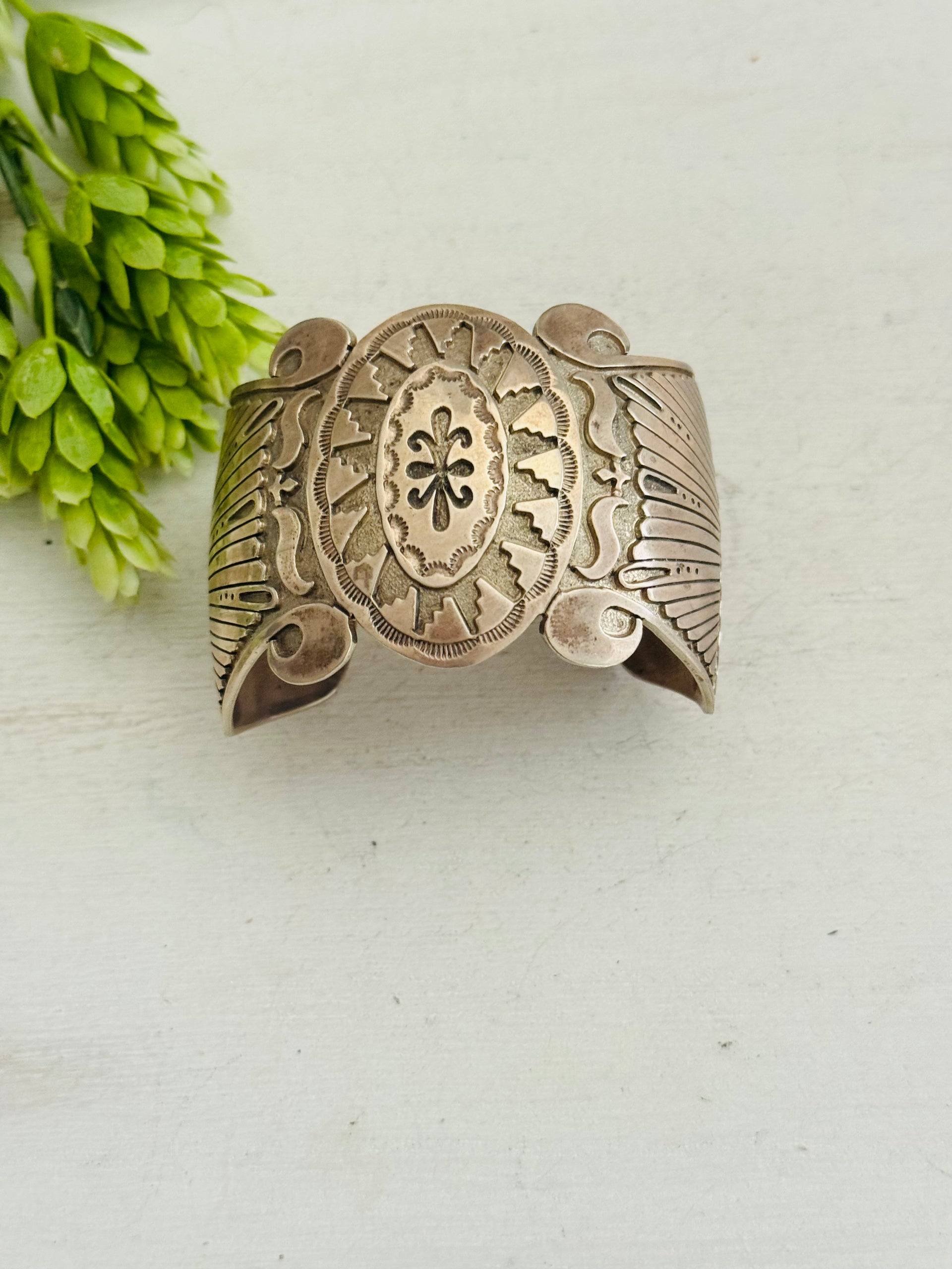 Vintage Navajo Made Sterling Silver Cuff Bracelet