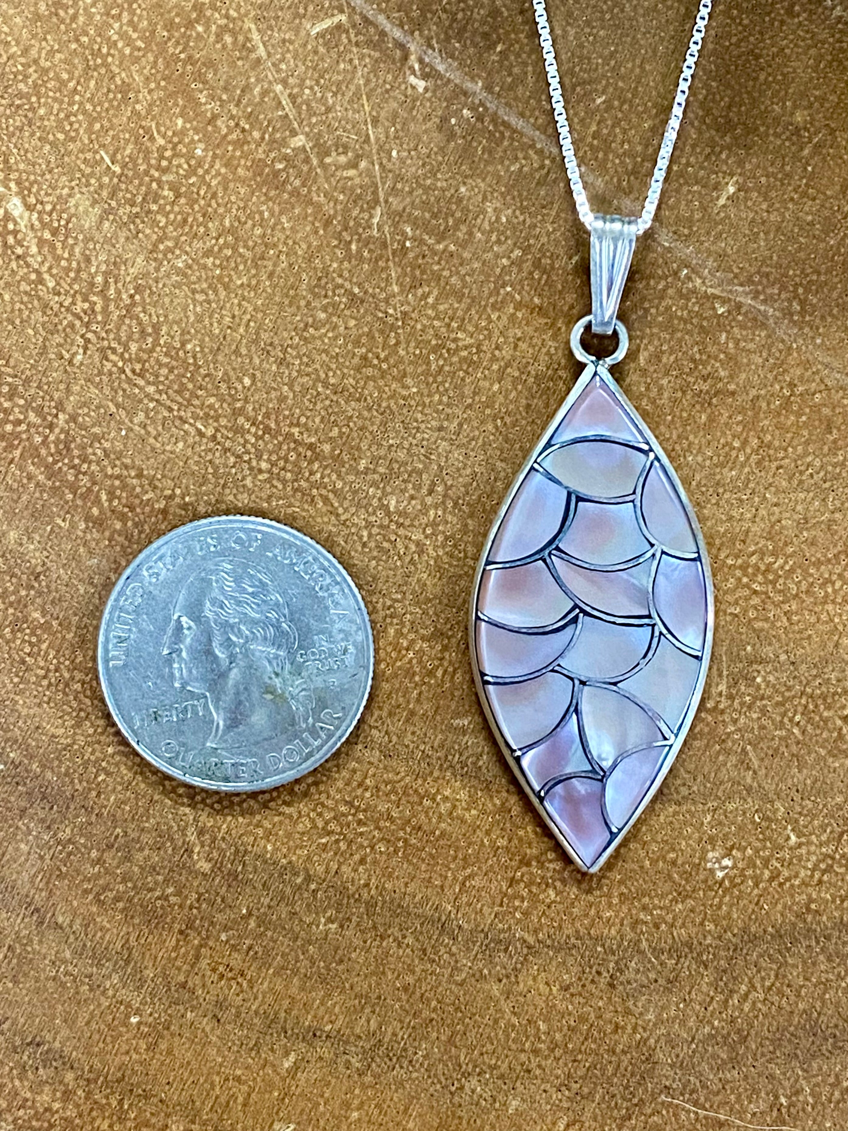 Donna Lasiloo Mother of Pearl & Sterling Silver Inlay Pendant