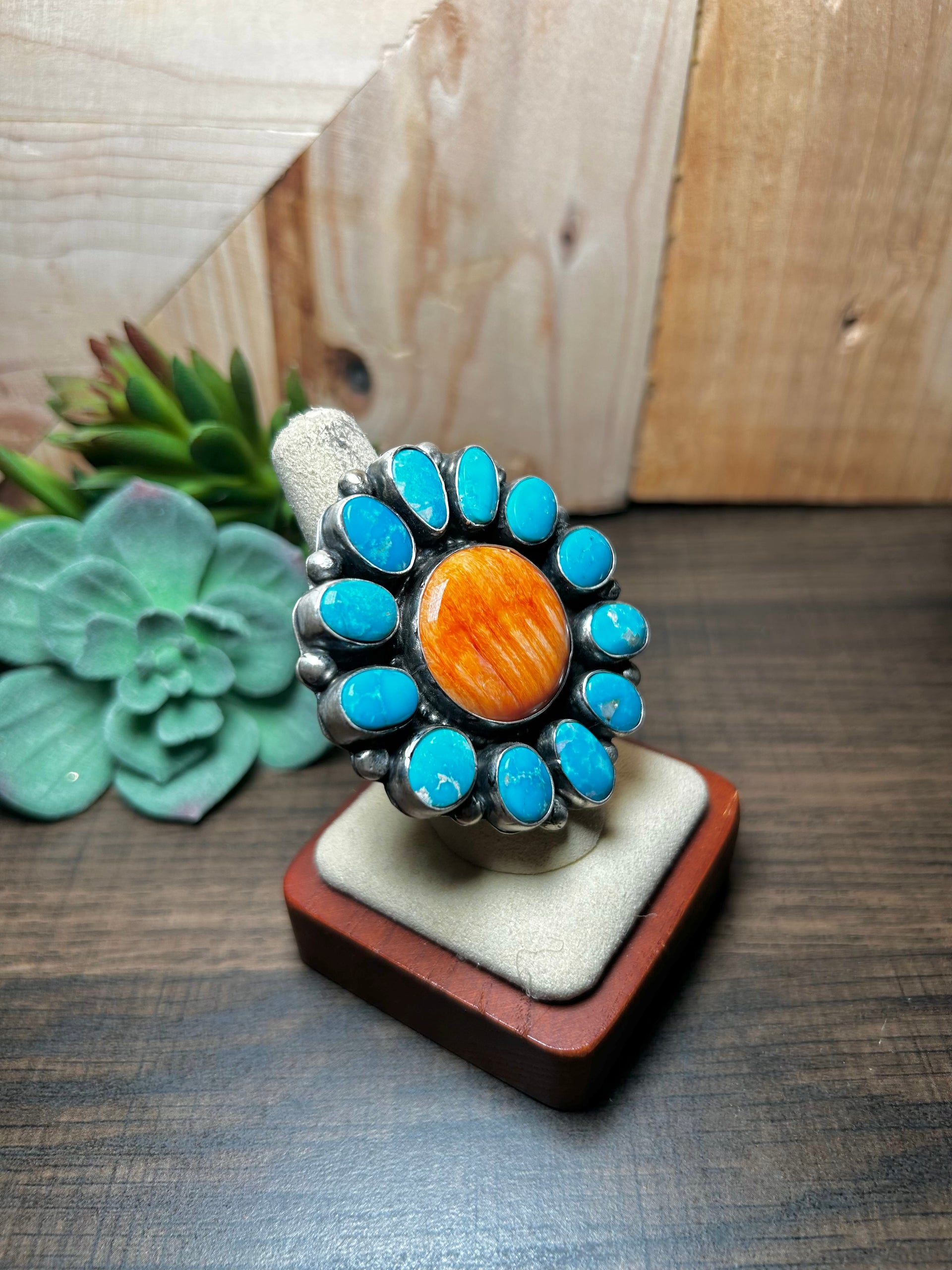 Sheila Becenti Multi Stone & Sterling Silver Adjustable Ring