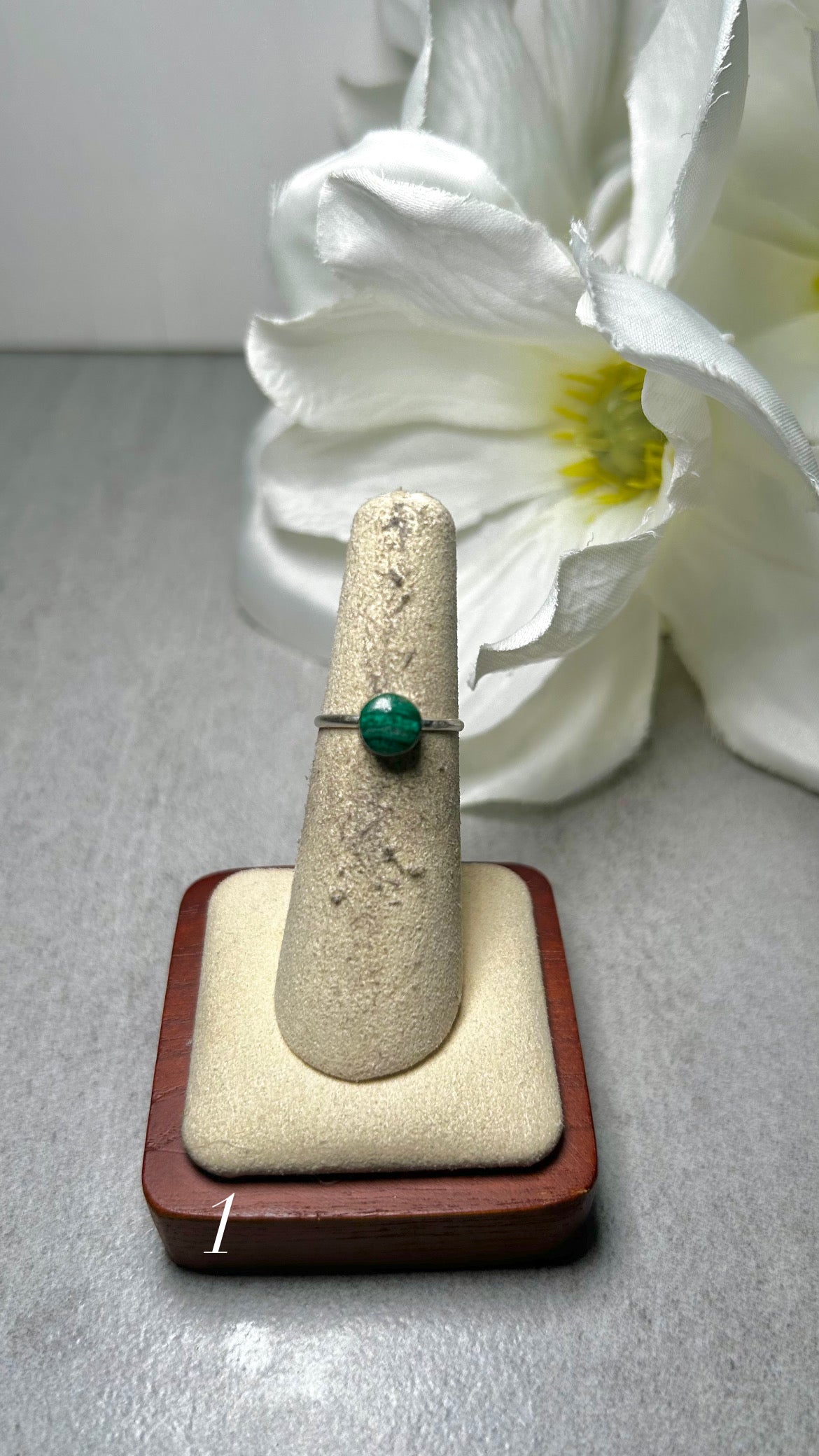 Navajo Made Malachite & Sterling Silver  Ring