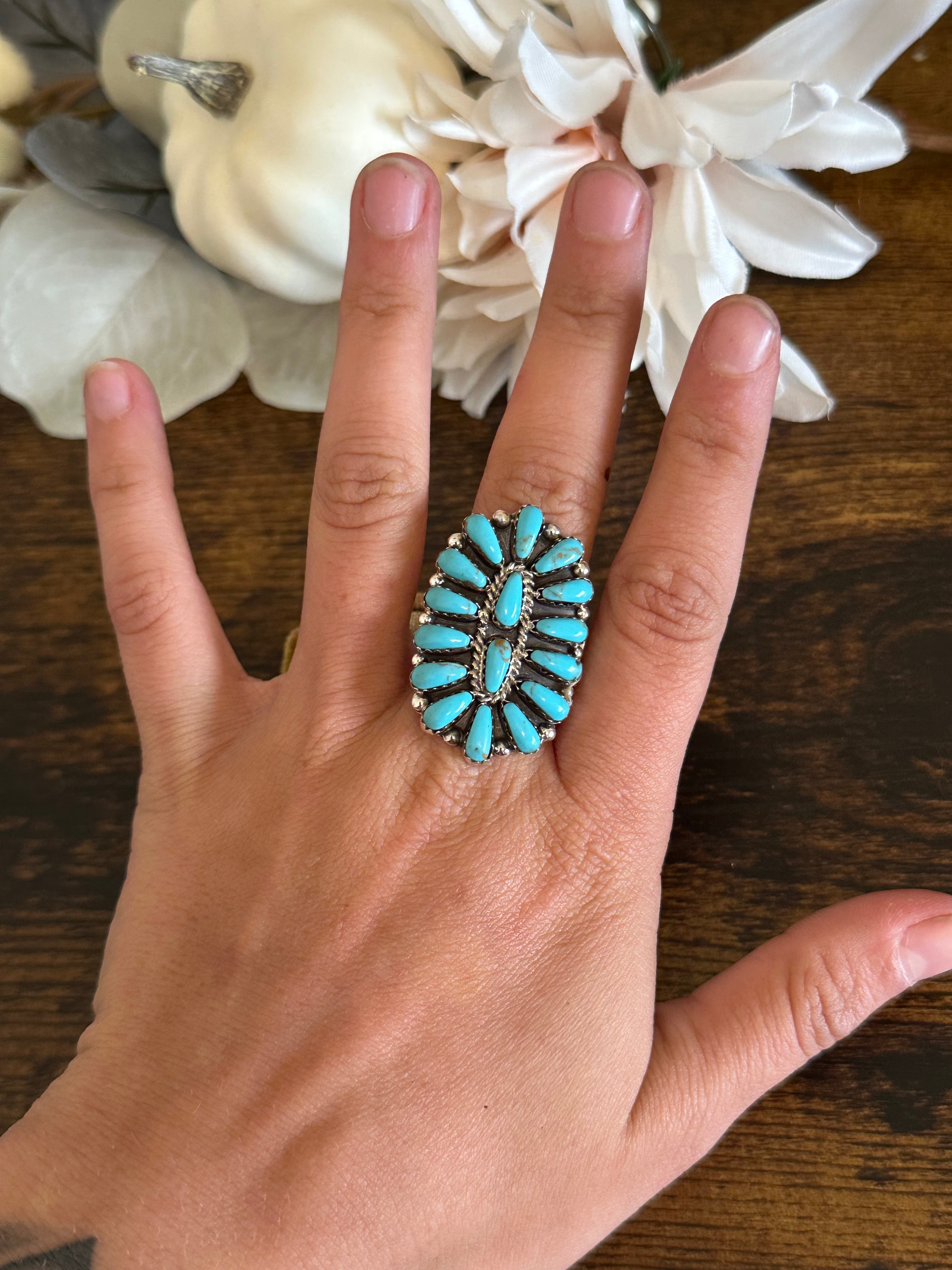 Tamara Bennally Sterling Silver Cluster Ring