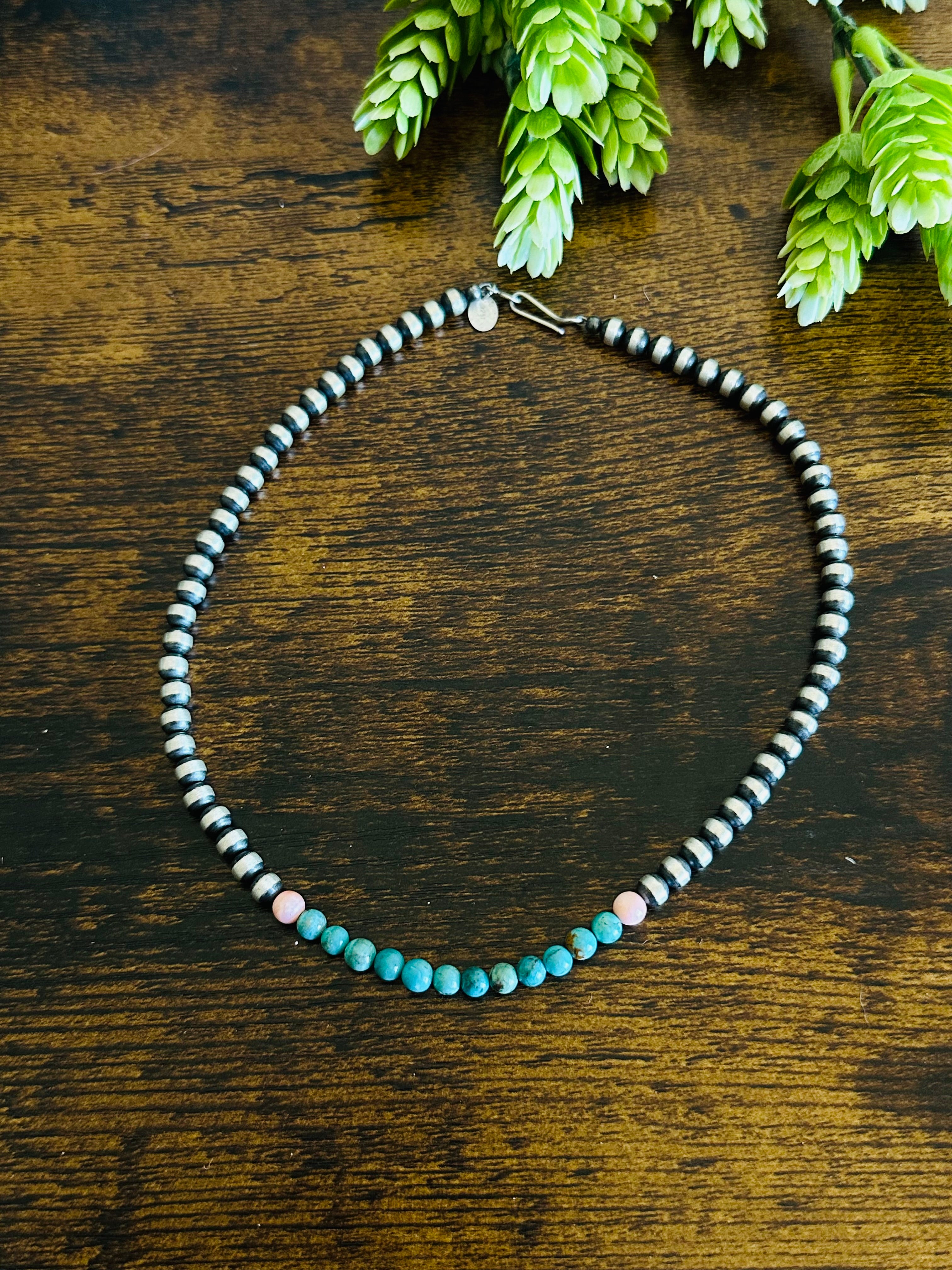 Navajo Strung Multi Stone & Sterling Silver Pearl Necklace