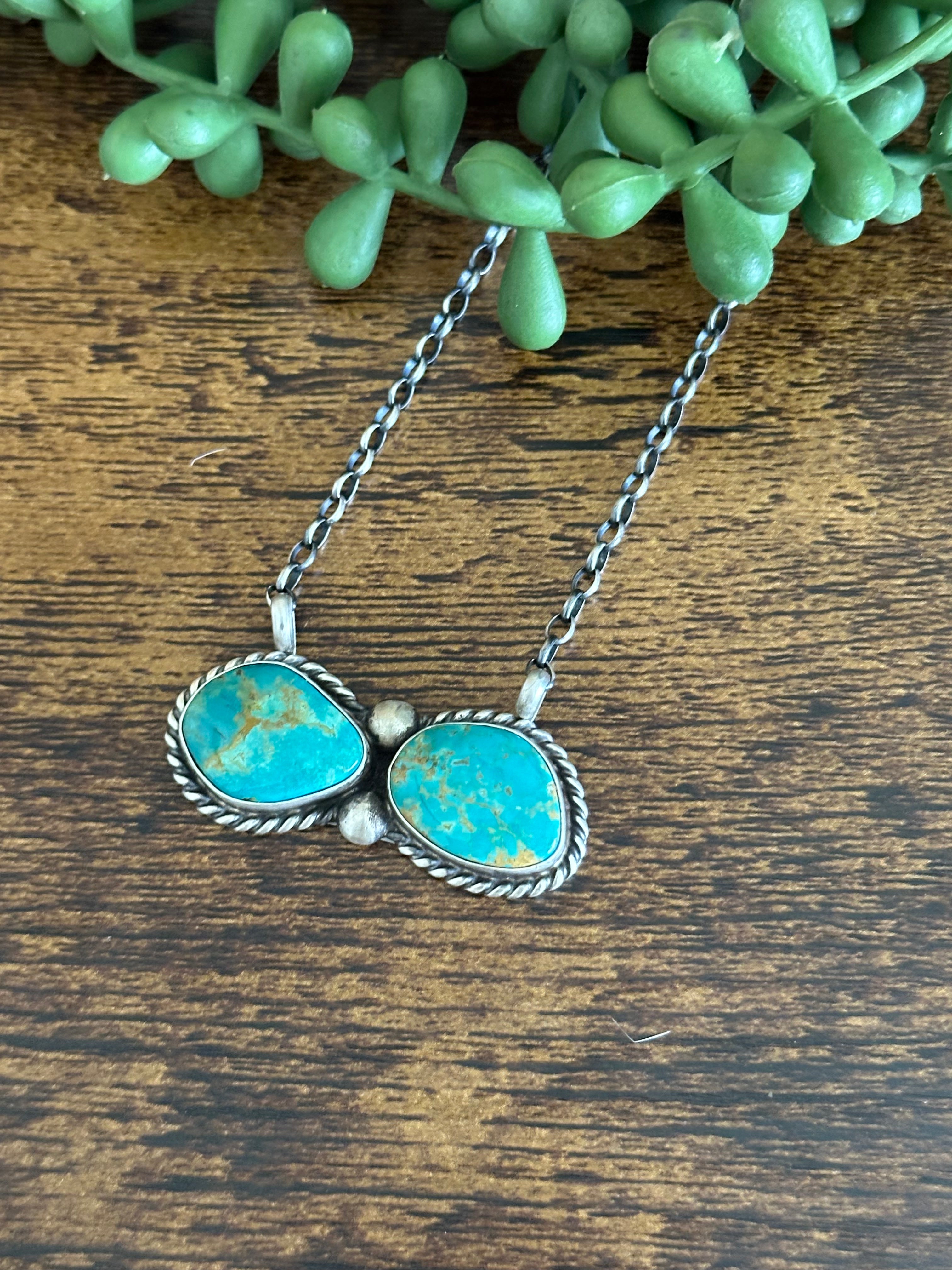 Augustine Largo Kingman Turquoise & Sterling Silver Necklace